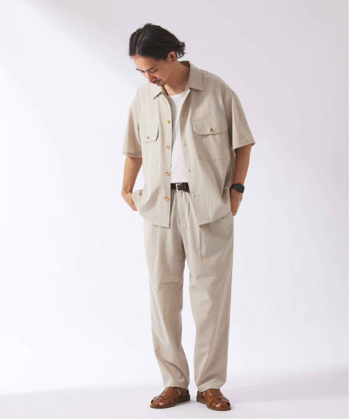 【値下げ】SO / ベージュCPOシャツ / サイズ M / 大山シュン イージーケア