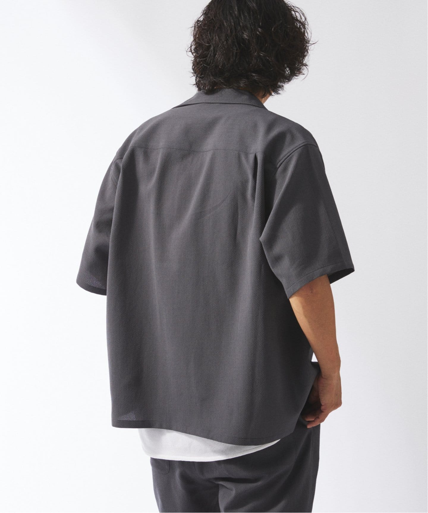 TECH MESH ”AMPLE” オープンカラー シャツ（セットアップ着用可