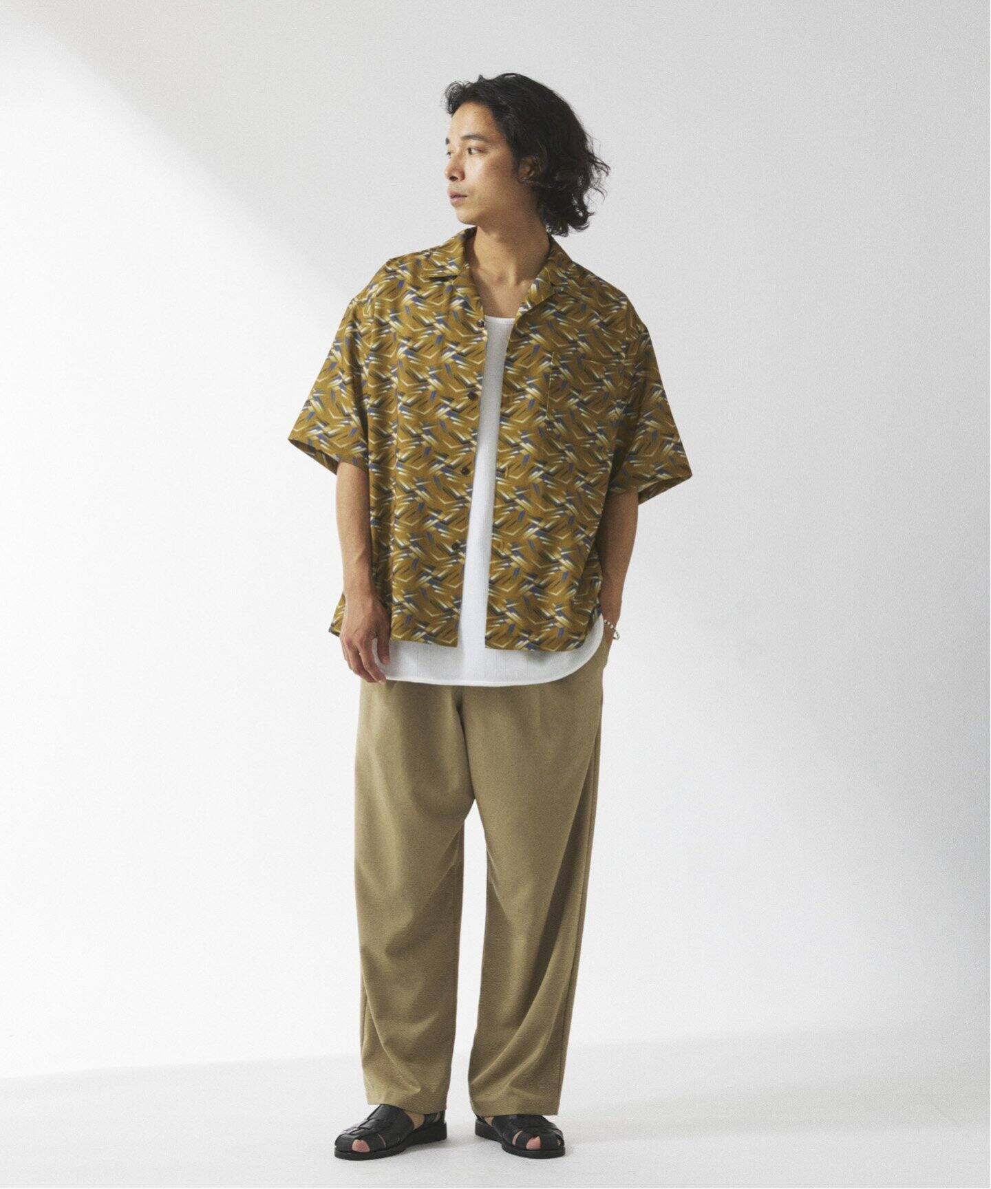 ホールパターン プリント オープンカラーシャツ（シャツ