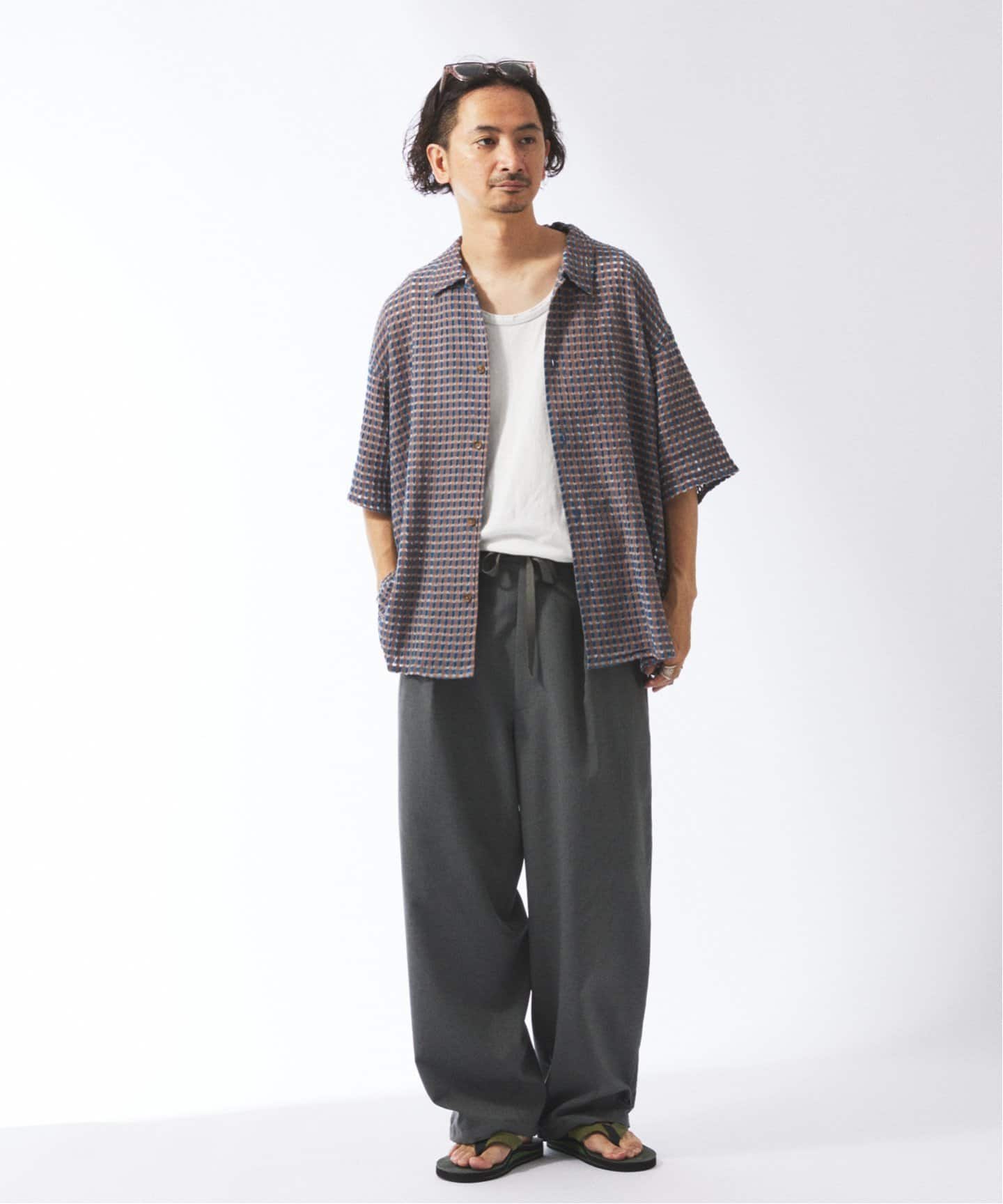 【ジャーナルスタンダード】シアーチェックシャツジャケット 半袖　【フリーサイズ】 ジャーナルスタンダード】シアーチェックシャツジャケット 半袖