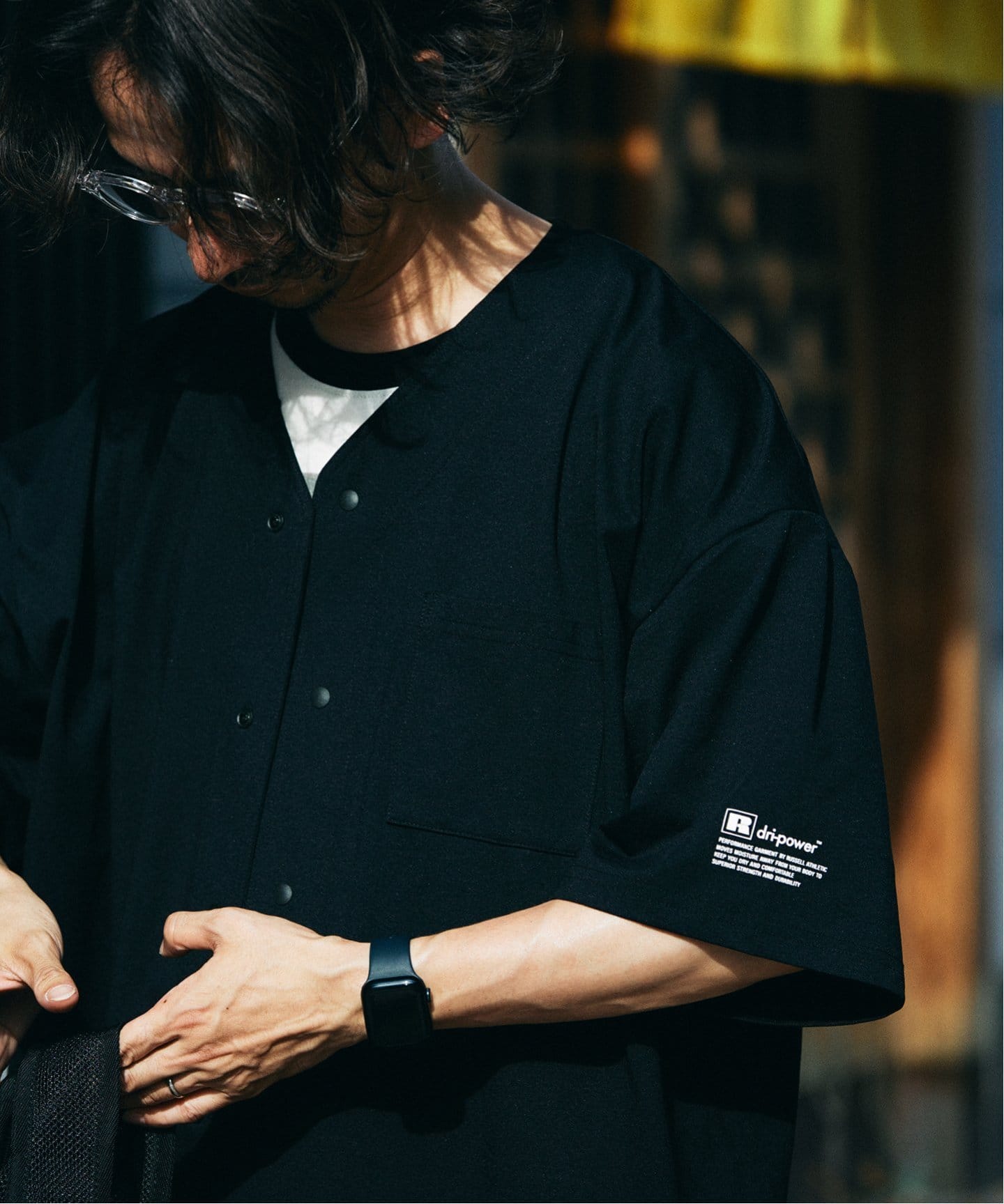 吸水速乾 RUSSELL ATHLETIC 別注 Dri-Power(R) ベースボールシャツ