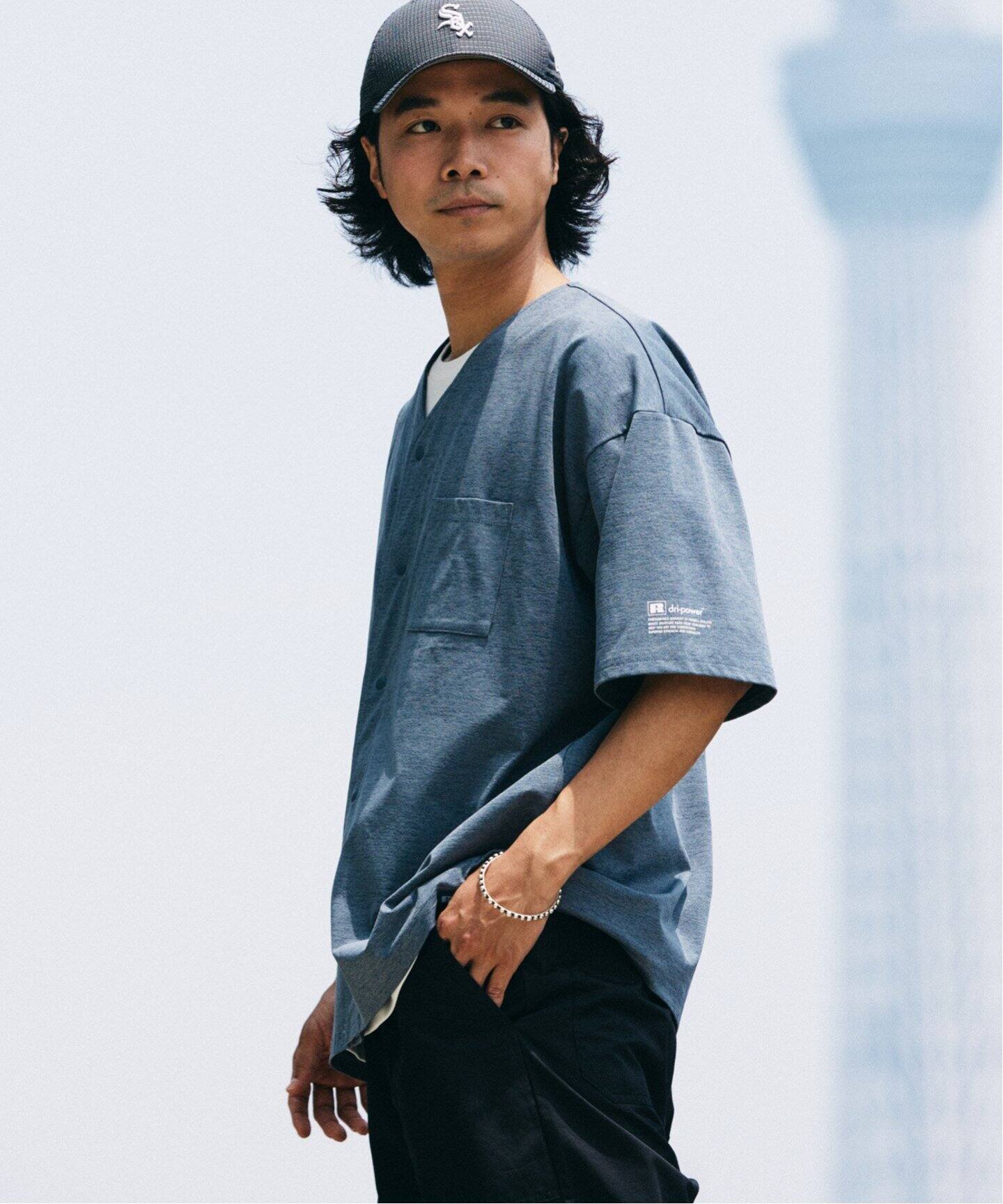 吸水速乾 RUSSELL ATHLETIC 別注 Dri-Power(R) ベースボールシャツ