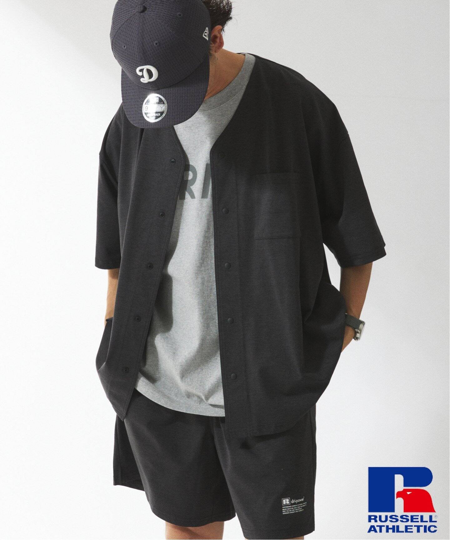 吸水速乾 RUSSELL ATHLETIC 別注 Dri-Power(R) ベースボールシャツ