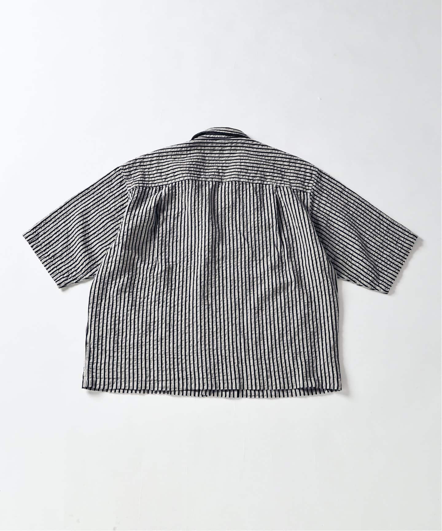 J.S.Homestead / ストライプ リラックス ボックス オープン シャツ