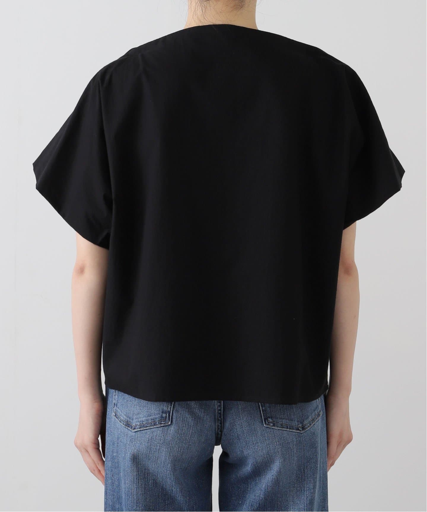 Deuxieme Classe◆CELERI/長袖ブラウス/FREE/コットン/BLK/無地/18-051-500-3010-1-0 Deuxieme Classe（ドゥーズィエムクラス）の「GATHERED ブラウス