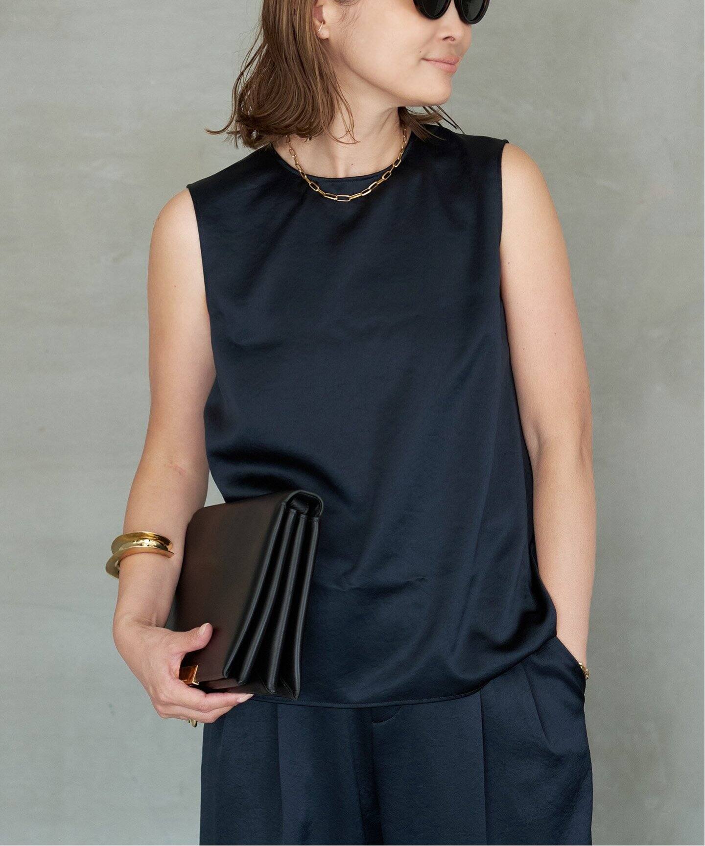 DEUXIEME CLASSE - 専用　Minimal Satin ノースリーブブラウス（シャツ／ブラウス） Minimal Satin ノースリーブブラウス（シャツ／ブラウス