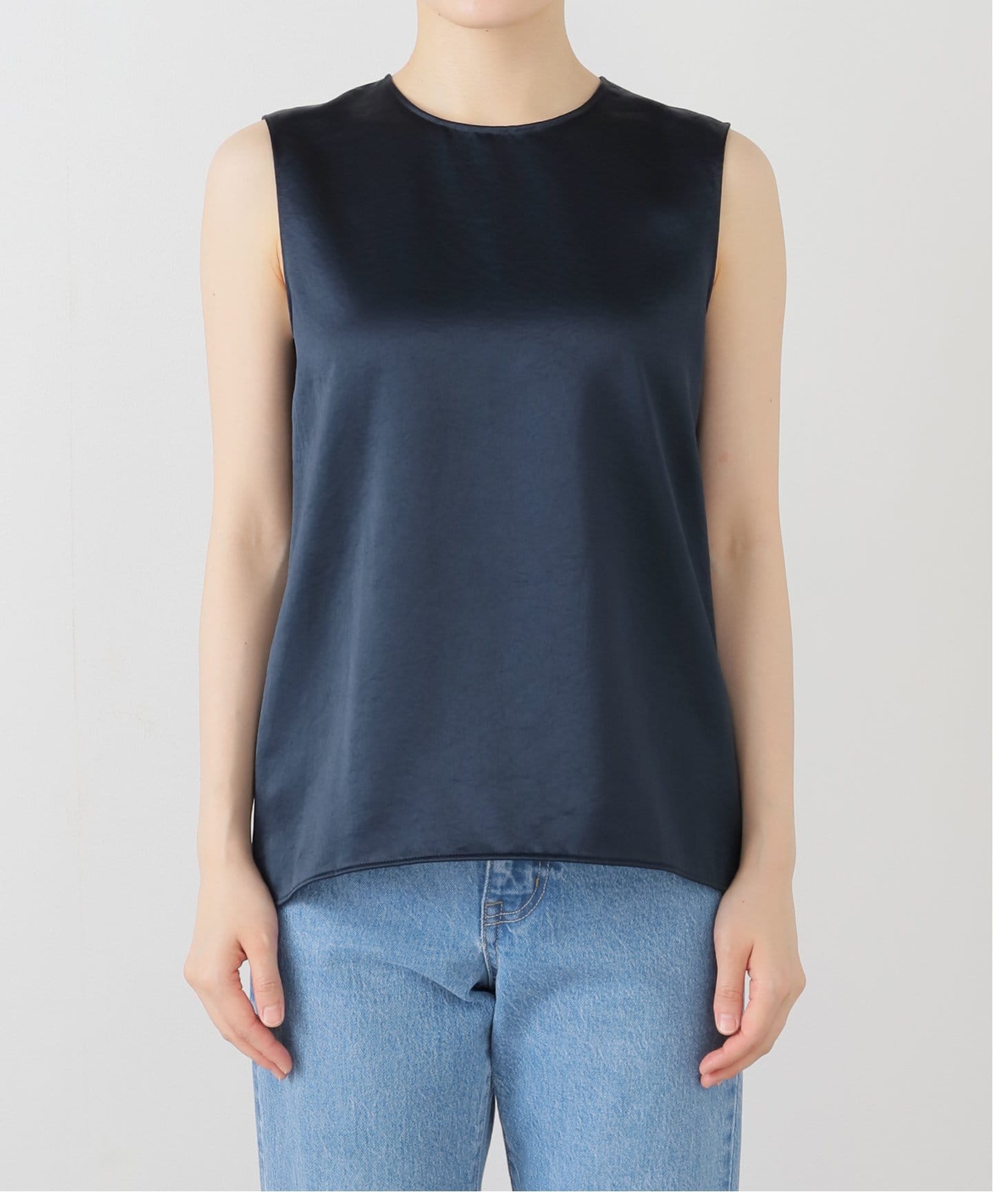 Deuxieme Classe Minimal Satin ノースリーブブラウス Minimal Satin ノースリーブブラウス（シャツ／ブラウス