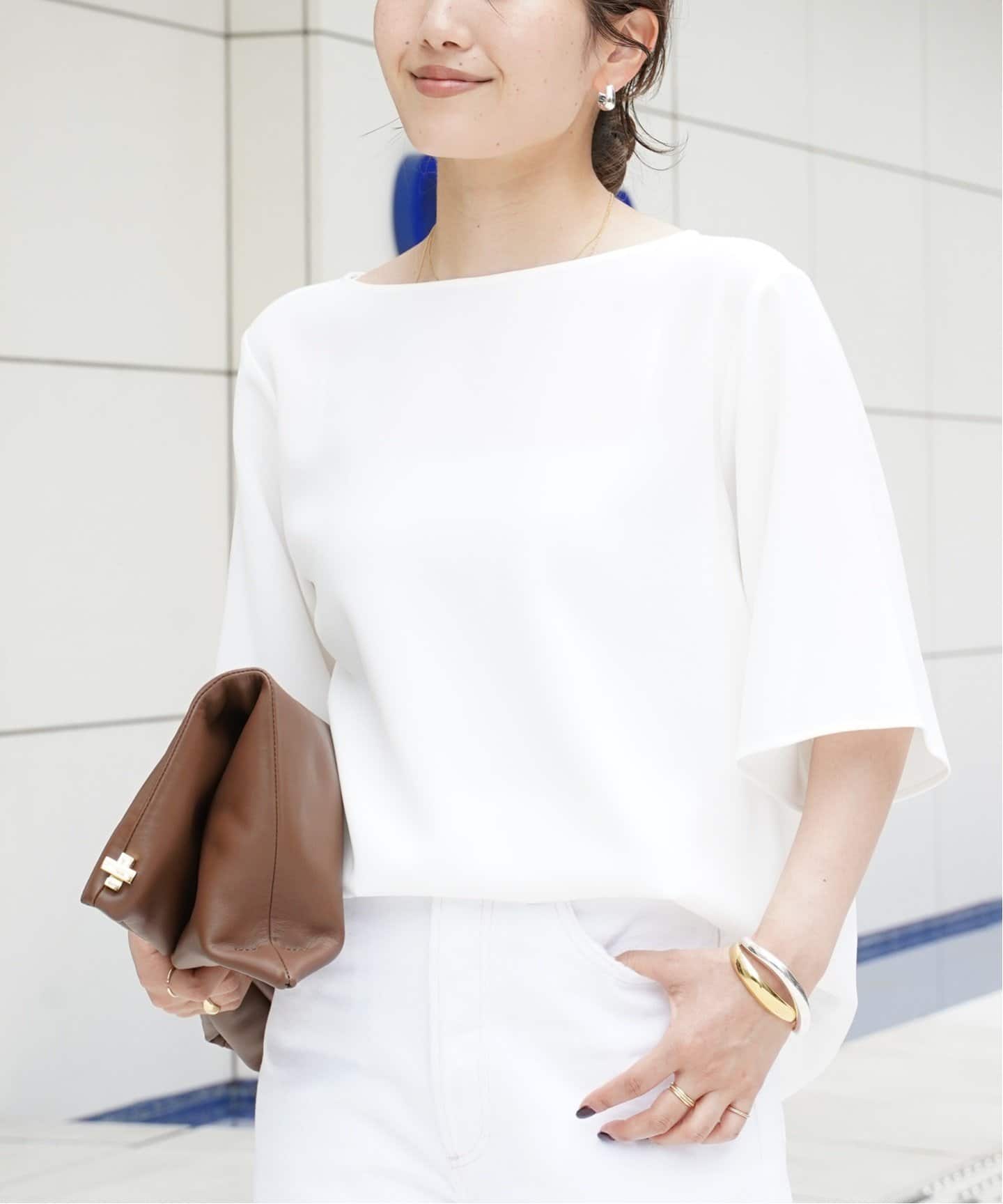 Deuxieme Classe Feminine ブラウス　白 Deuxieme Classe（ドゥーズィエムクラス）の「*Feminine
