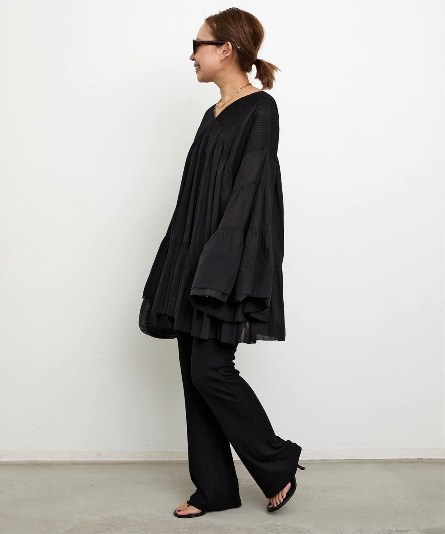 ドゥーズィエムクラス Deuxieme Classe 25SS クルーネック ブラウス ネイビー サイズ：- dumblefit クルーネック ブラウス（シャツ／ブラウス