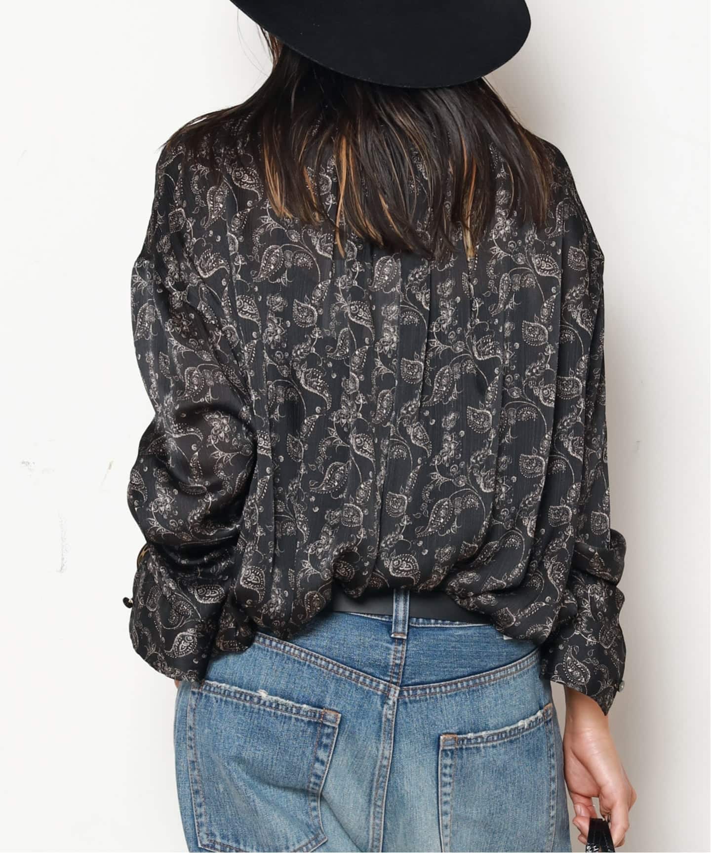 COUTURE'D ADAM スタンドカラーボタニカルペイズリーブラウス 定価42900円 シャツ 25AW ブラック レディース クチュールドアダム【中古】6-0320M♪ COUTURE D'ADAM】Stand Collar Botanical Paisley Blouse（シャツ