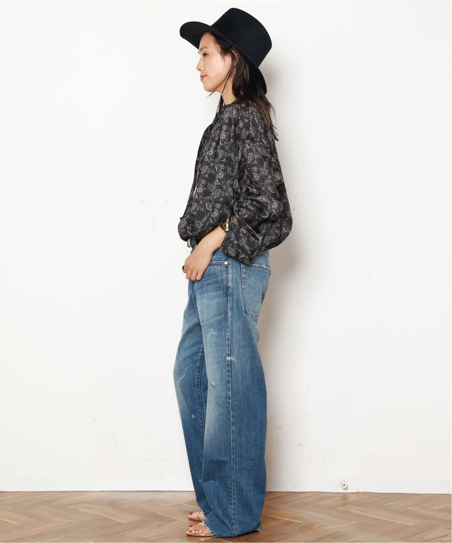 COUTURE D'ADAM】Stand Collar Botanical Paisley Blouse（シャツ