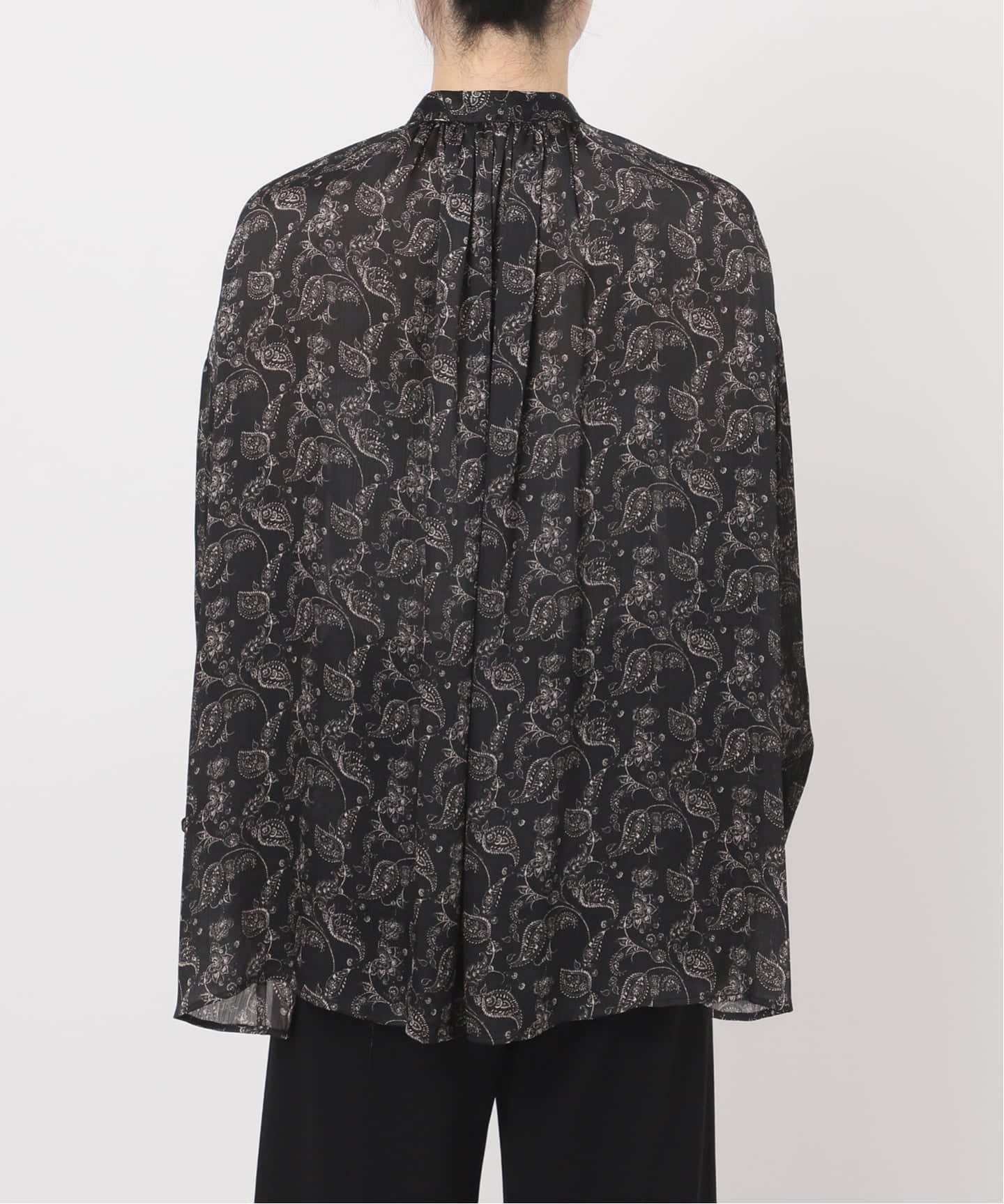 COUTURE D'ADAM】Stand Collar Botanical Paisley Blouse（シャツ