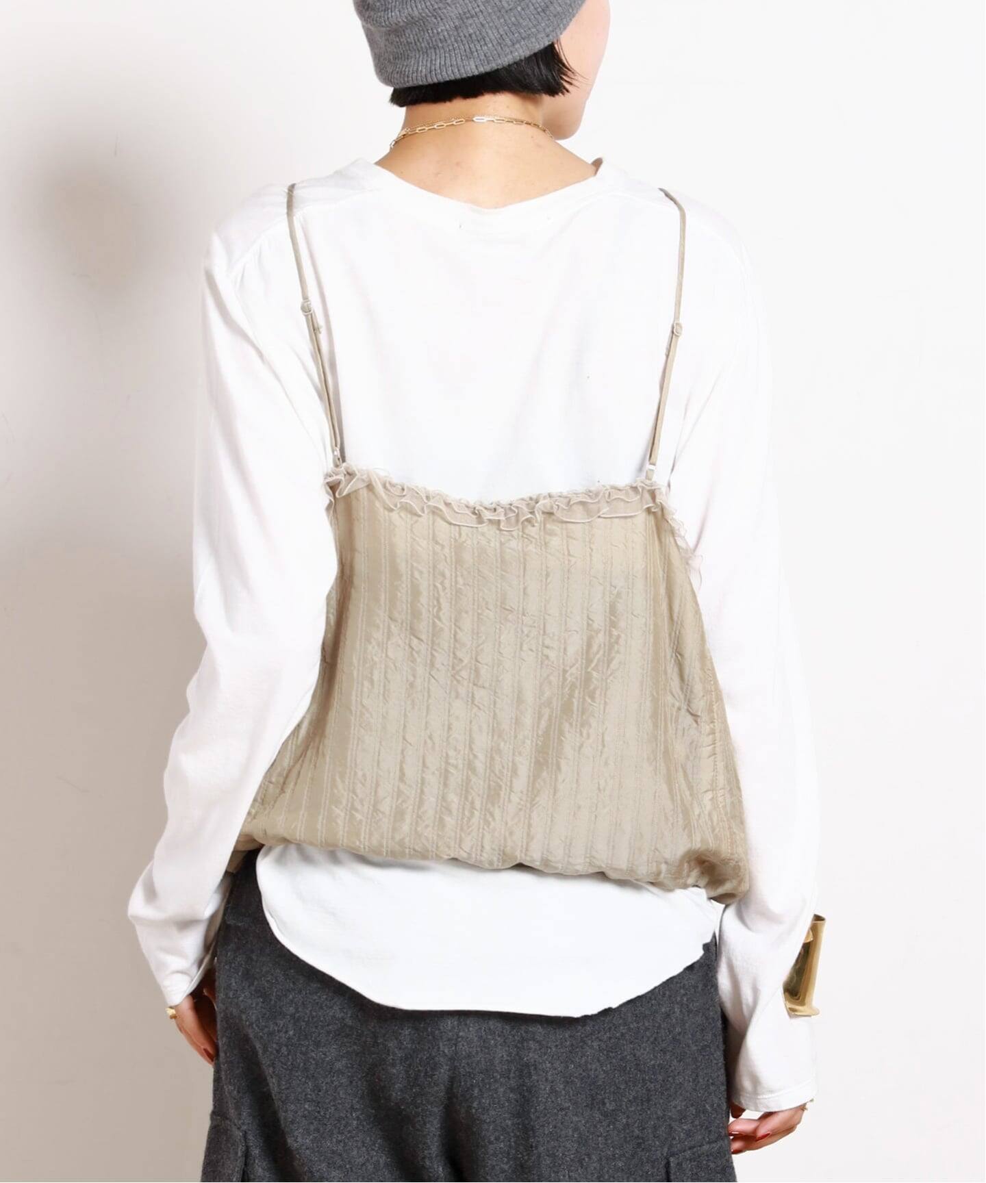 stand alone スタンドアローン　レースブラウス StandAlone/スタンド アローン】LACE TRIMMED SMOCKING TOP（シャツ