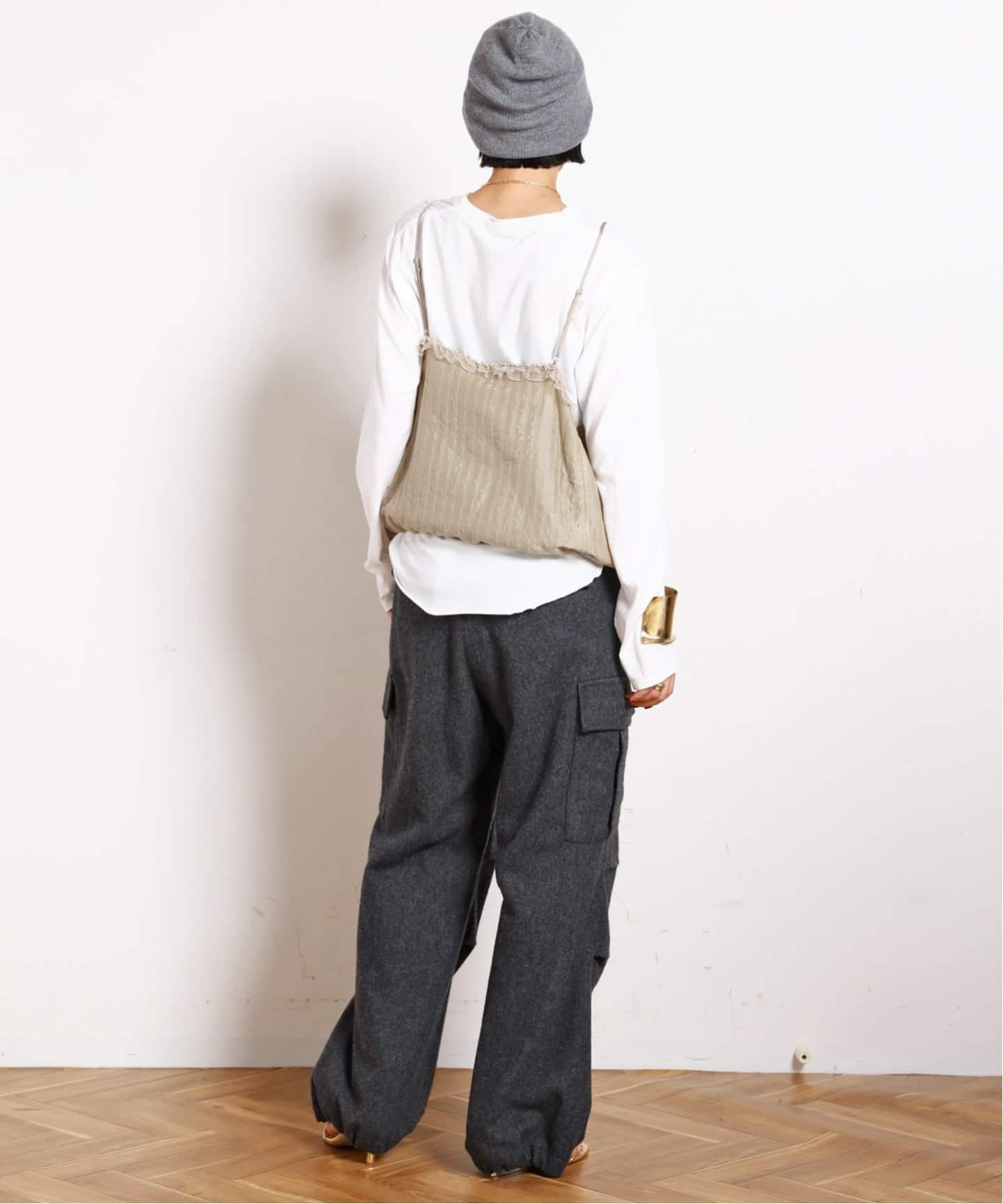 StandAlone/スタンド アローン】LACE TRIMMED SMOCKING TOP（シャツ