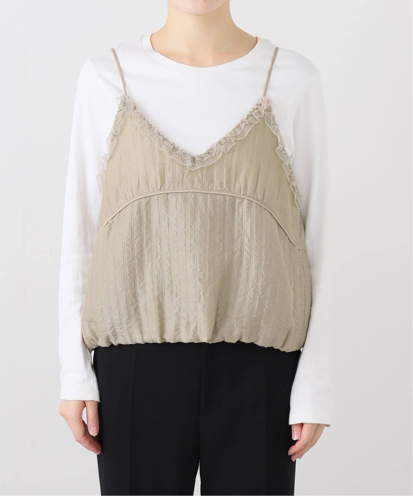 未使用！スタンド アローン　LACE Tブラウス StandAlone/スタンド アローン】LACE TRIMMED SMOCKING TOP（シャツ
