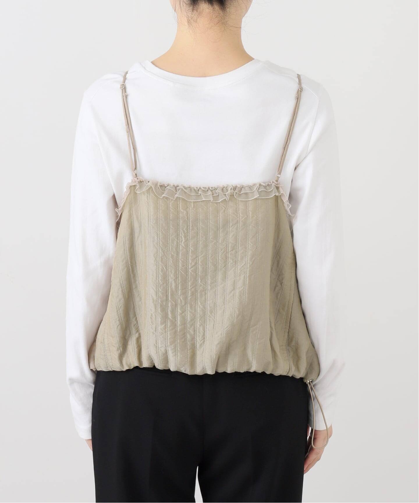 stand alone スタンドアローン　レースブラウス StandAlone/スタンド アローン】LACE TRIMMED SMOCKING TOP（シャツ
