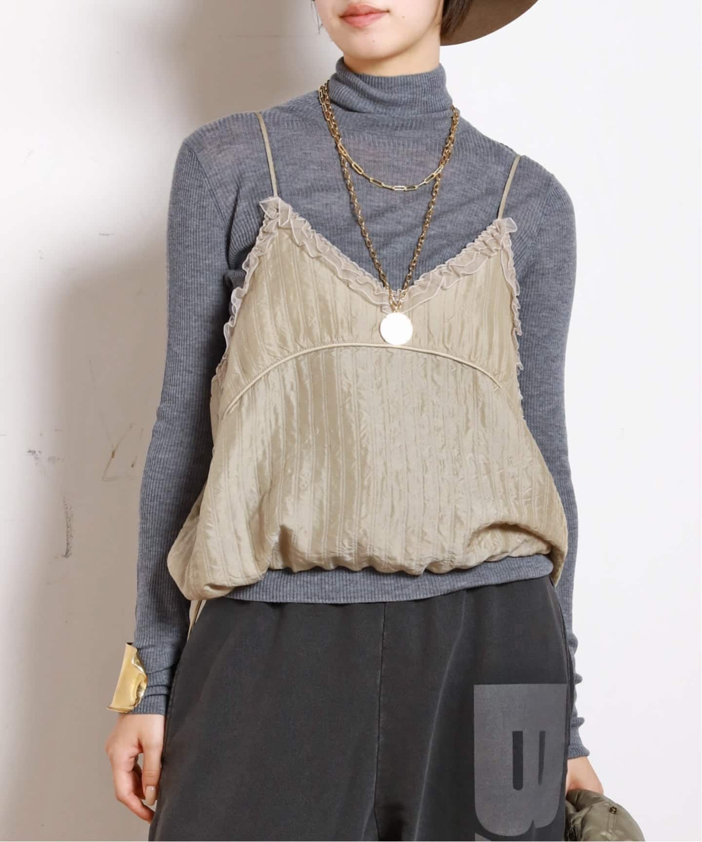 未使用！スタンド アローン　LACE Tブラウス StandAlone/スタンド アローン】LACE TRIMMED SMOCKING TOP（シャツ