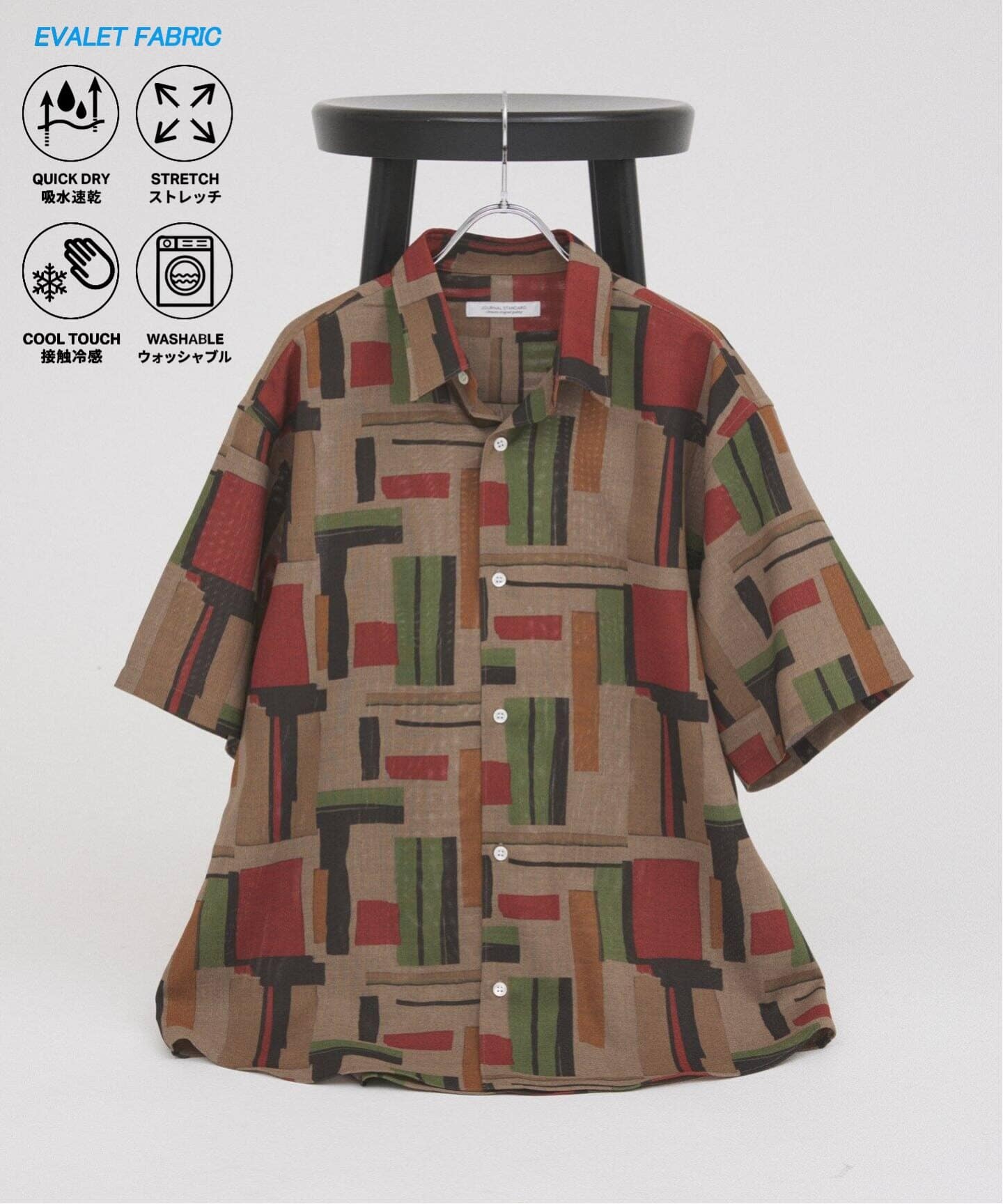 【JOURNAL STANDARD】EVALETメッシパターンシャツ 吸水速乾 / 通気性” EVALET メッシュ パターン シャツ（シャツ