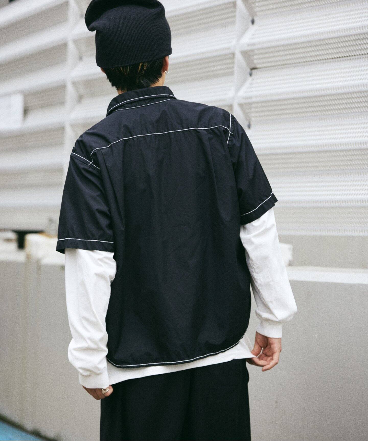 THOMAS MASON ステッチシャツ 25SS　L 黒 THOMAS MASON / トーマスメイソン ファット ステッチ シャツ