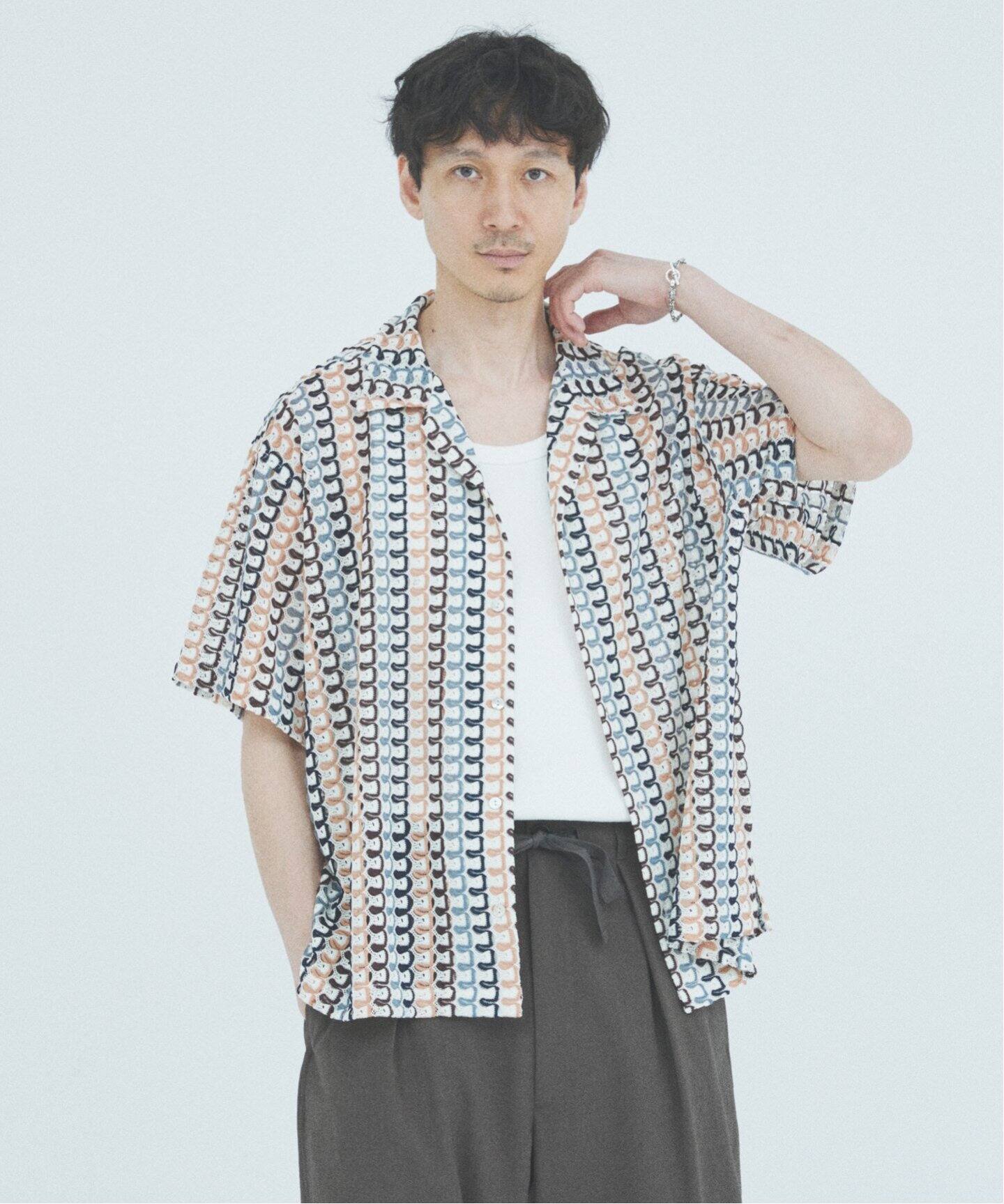 アブストラクト レース 半袖 シャツ（シャツ／ブラウス）｜JOURNAL 