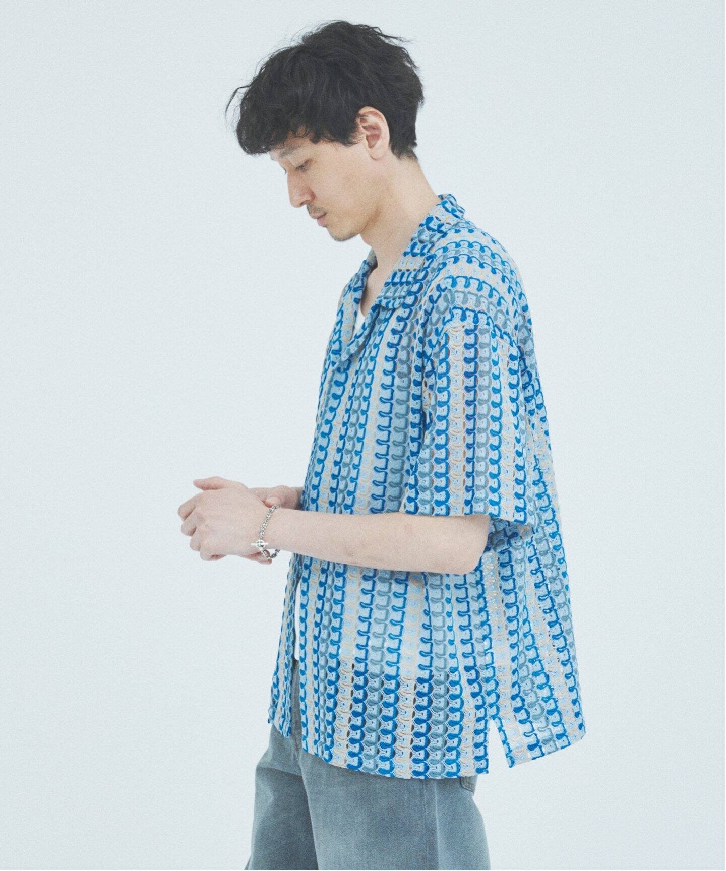 アブストラクト レース 半袖 シャツ（シャツ／ブラウス）｜JOURNAL 