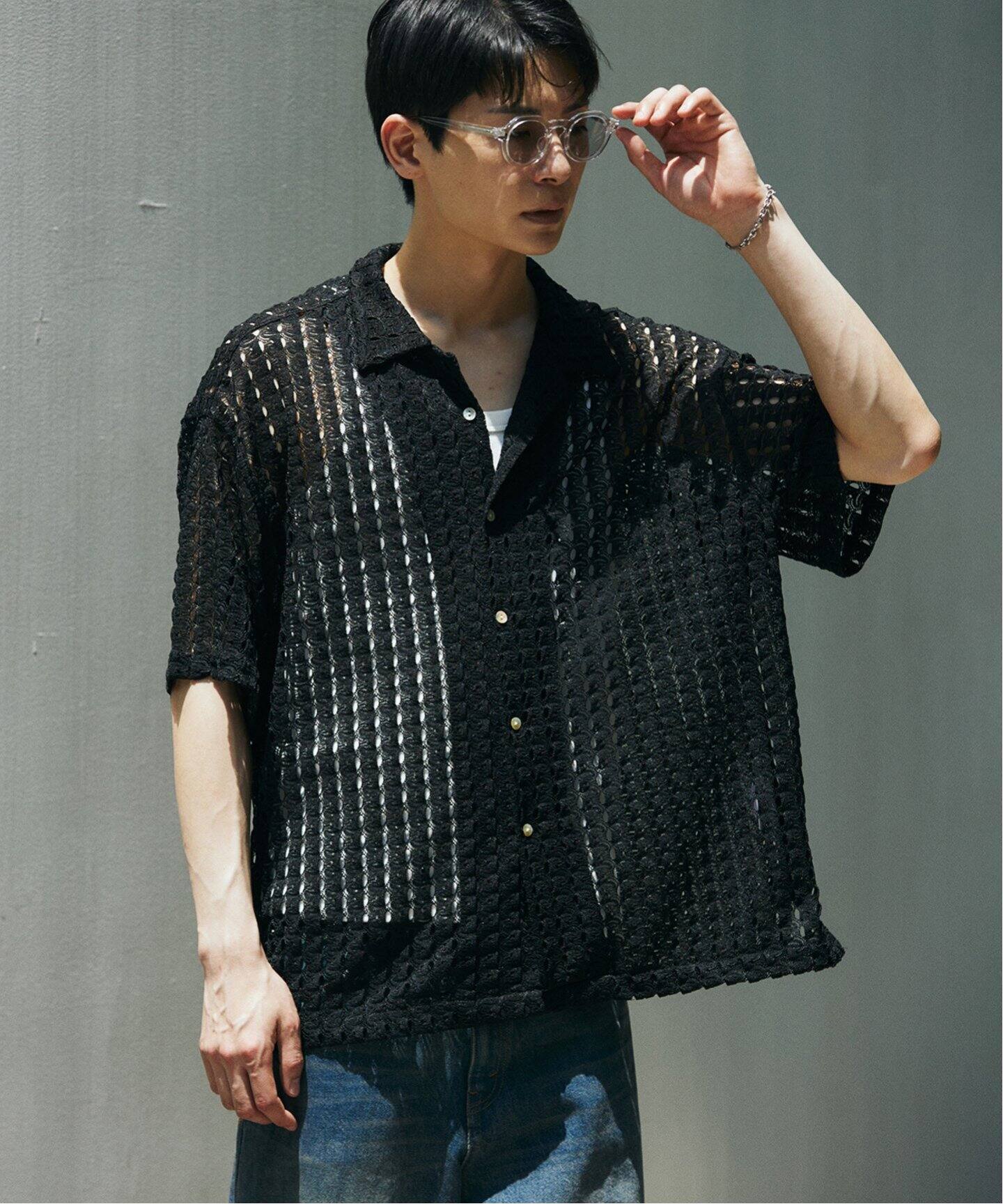 アブストラクト レース 半袖 シャツ（シャツ／ブラウス）｜JOURNAL 
