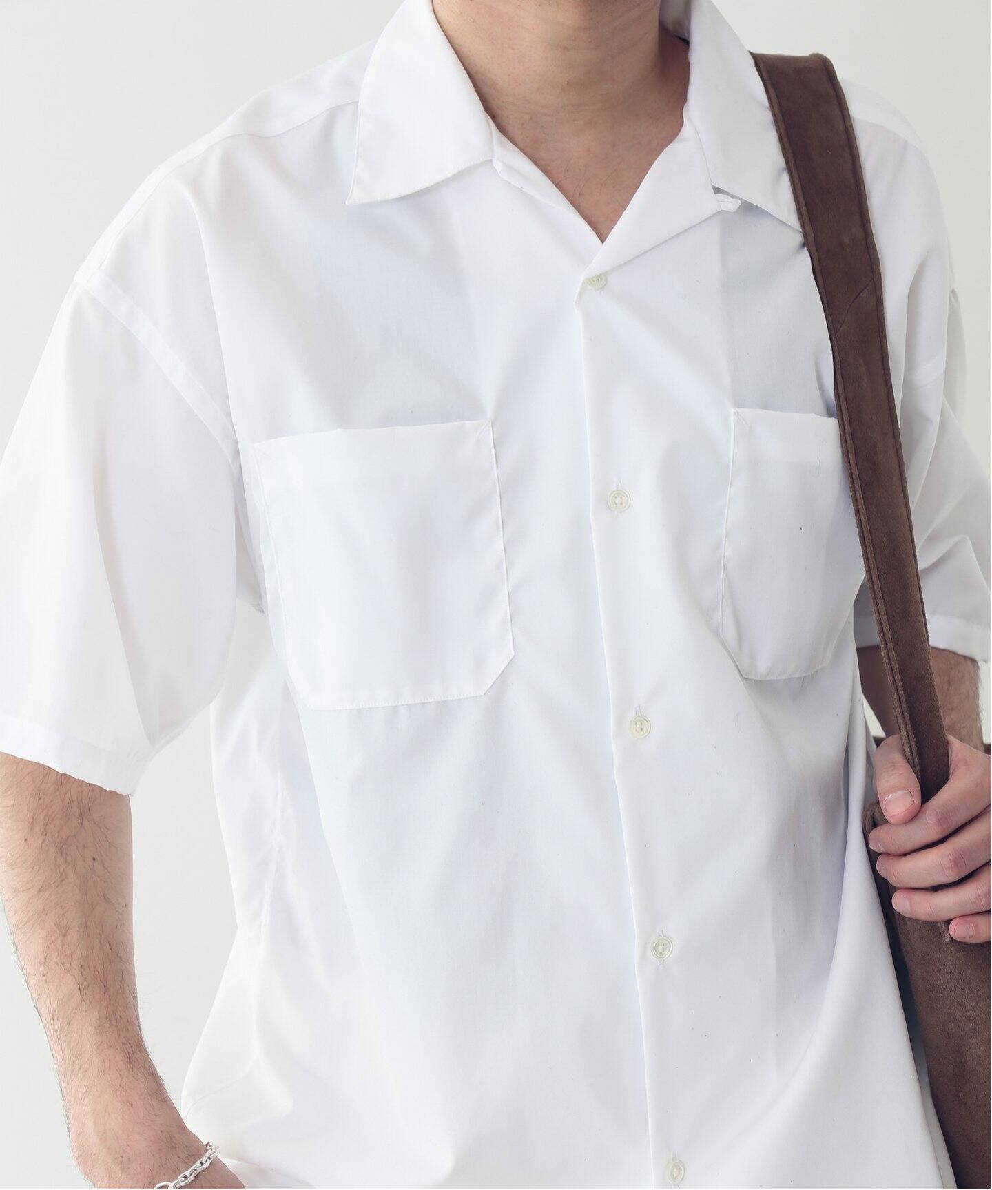 FOLL / フォル】open collar short sleeve work shirt（シャツ