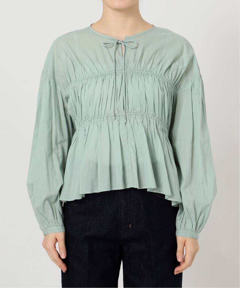 手洗い可 / ボイルティアギャザーパフ袖ブラウス（シャツ／ブラウス  