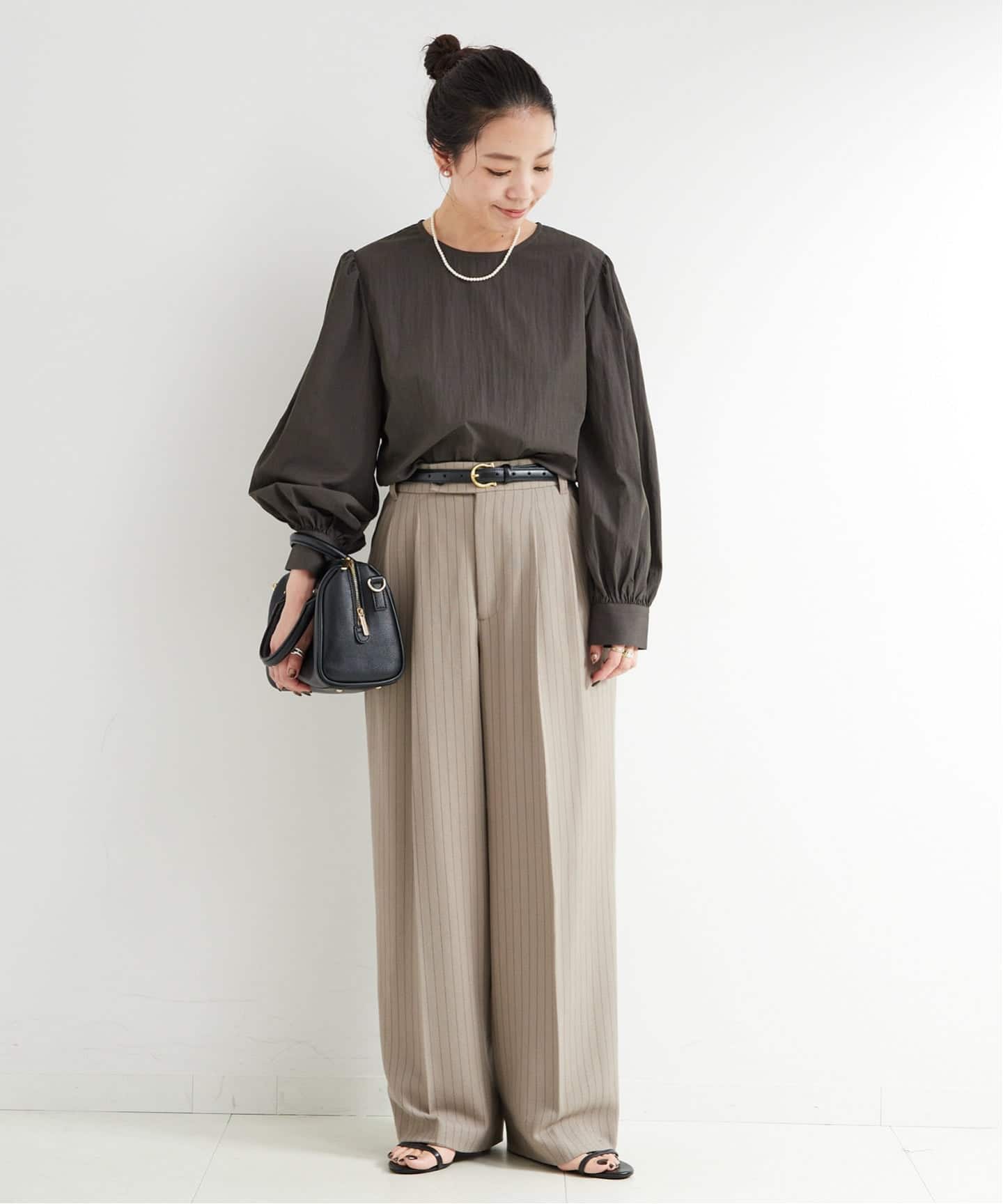 WEB限定】手洗い可 / ボリュームスリーブブラウス（シャツ／ブラウス