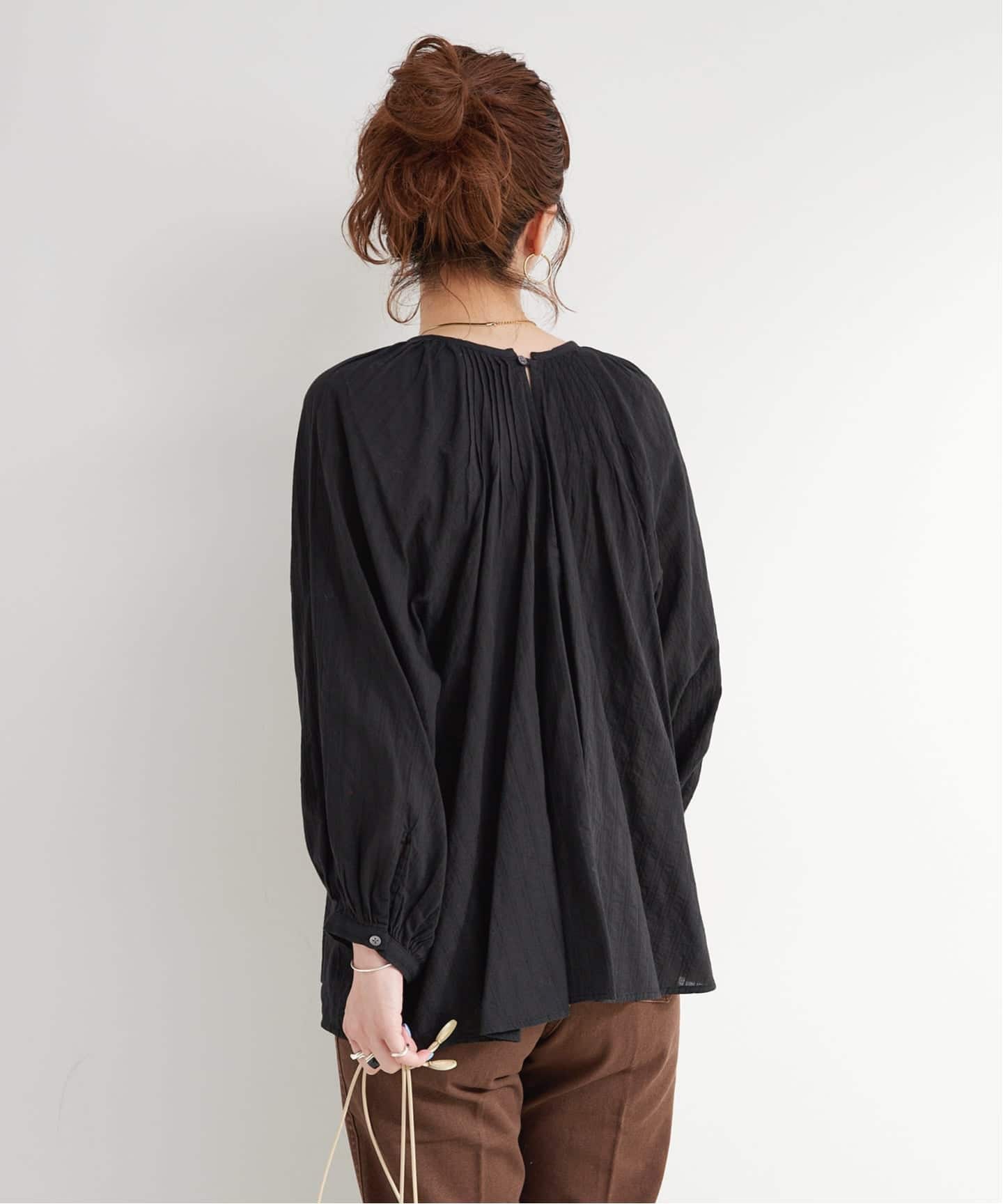 手洗い可 / 2WAYドビーピンタックブラウス（シャツ／ブラウス）｜B.C