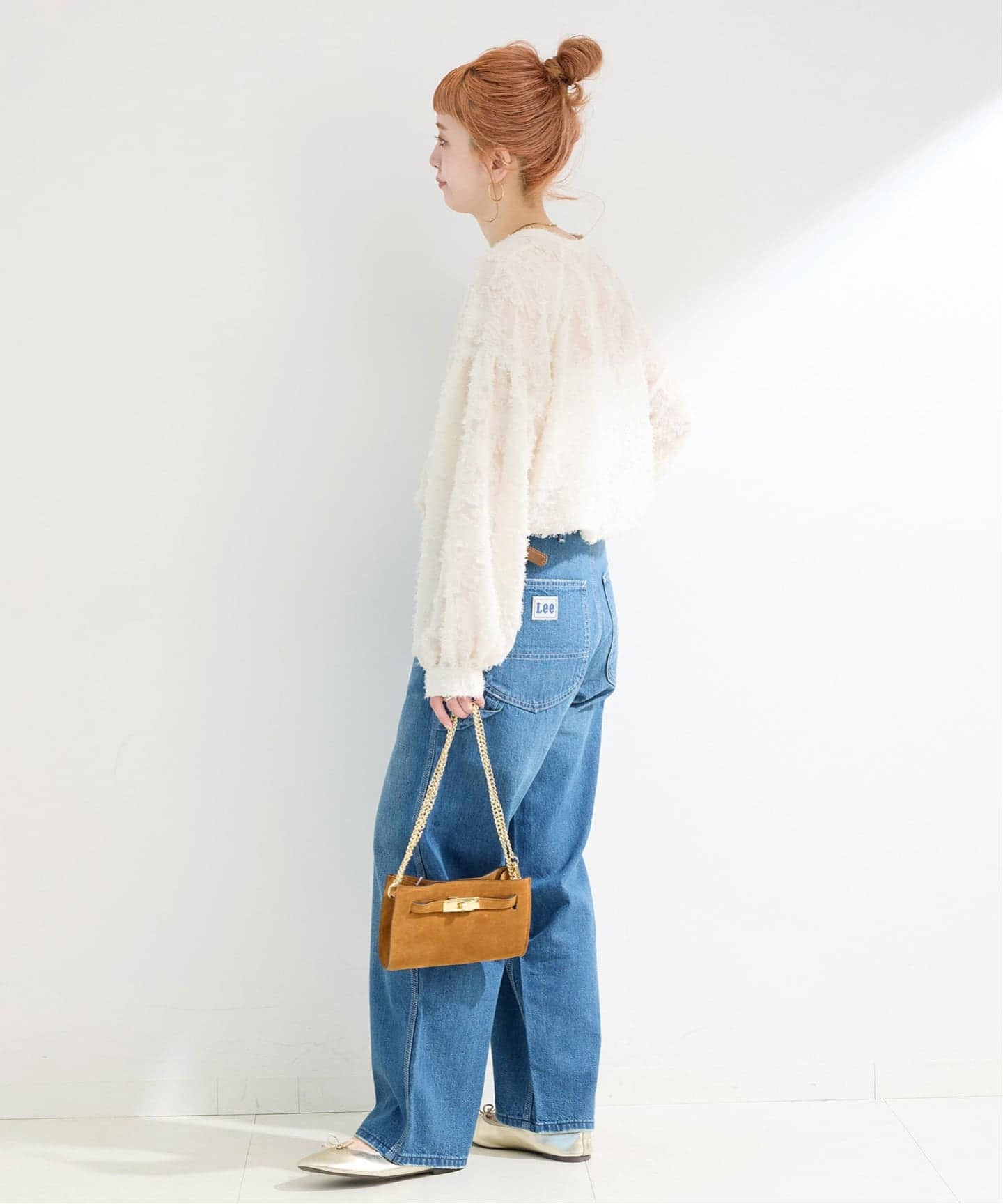 bluelea パフスリーブ ジャガードブラウス 追加7予約》手洗い可 / パフスリーブジャガードブラウス（シャツ