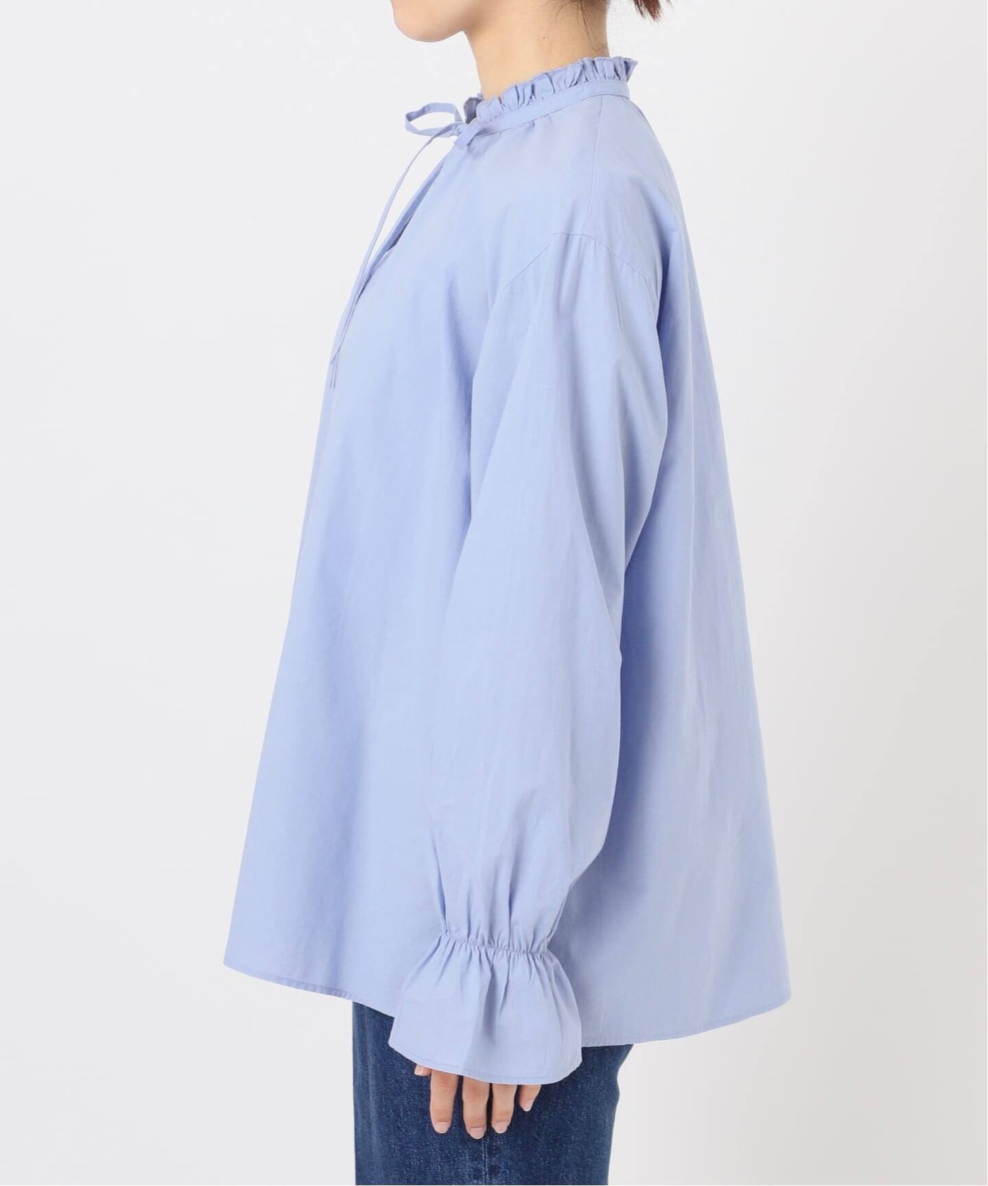 追加》ウォッシャブル / フリルスキッパーブラウス（シャツ／ブラウス