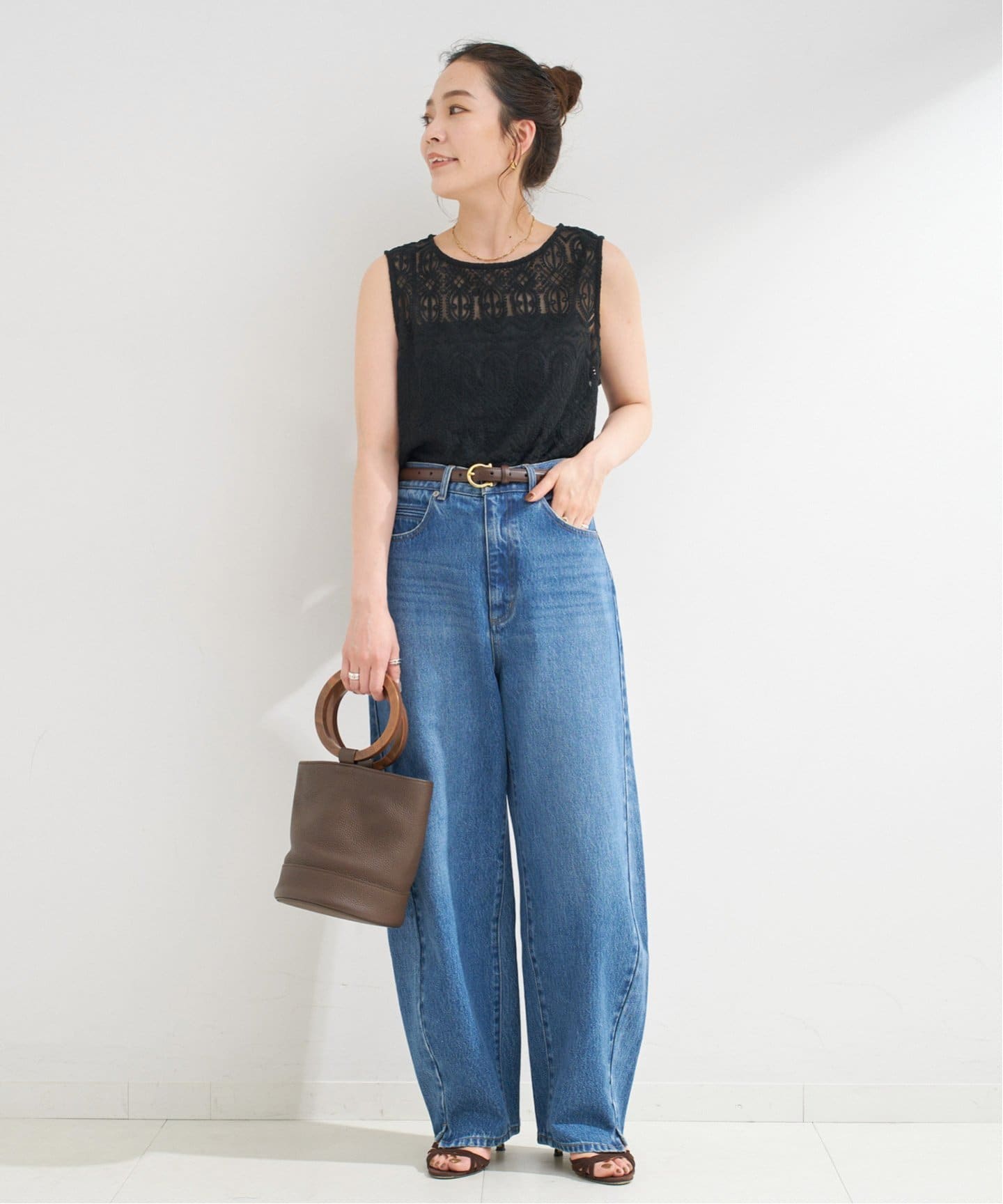 WEB限定】手洗い可 / 総レースノースリーブブラウス（シャツ／ブラウス