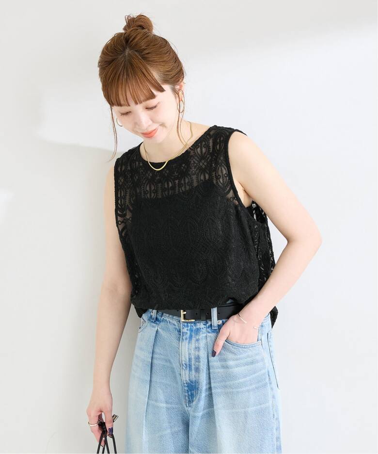 WEB限定】手洗い可 / 総レースノースリーブブラウス（シャツ／ブラウス  
