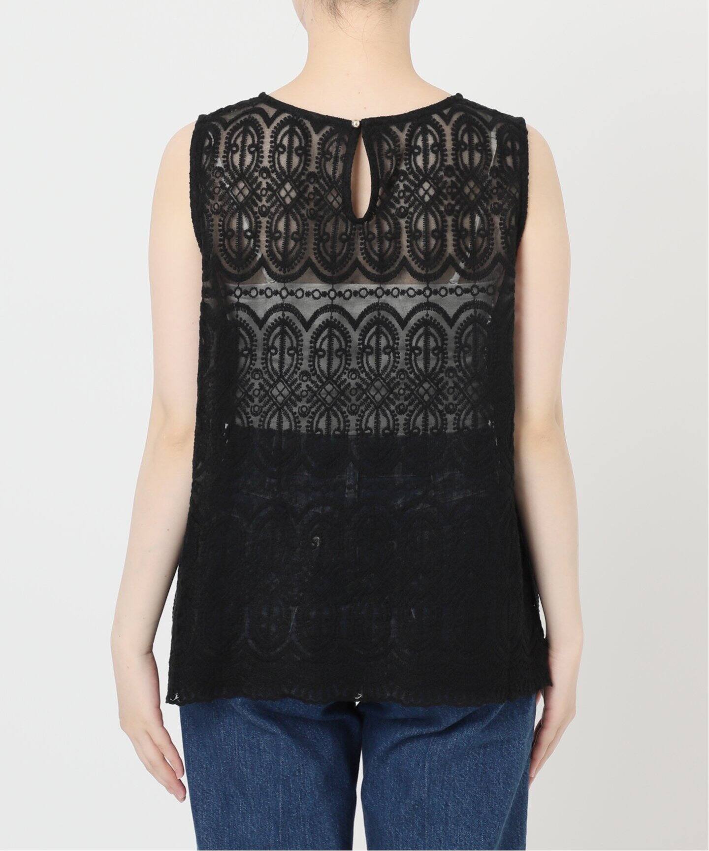 【美品未使用】ネセセア 総レース ノースリーブブラウス WEB限定】手洗い可 / 総レースノースリーブブラウス（シャツ／ブラウス