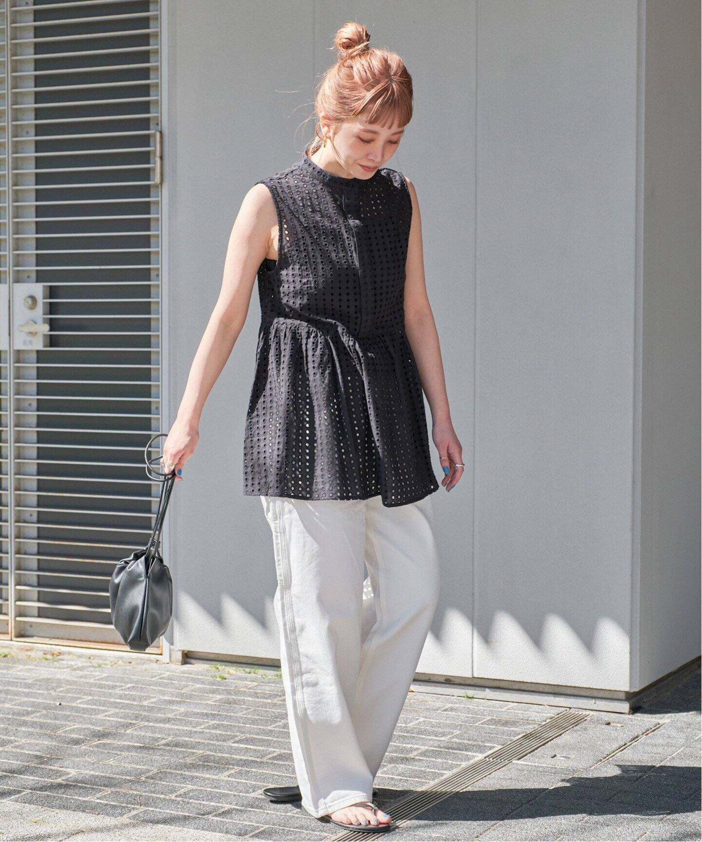 【ぼのぼの】 デパリエ バンドカラープリーツ ギャザー ブラウス ぼのぼの】 デパリエ バンドカラープリーツ ギャザー ブラウス