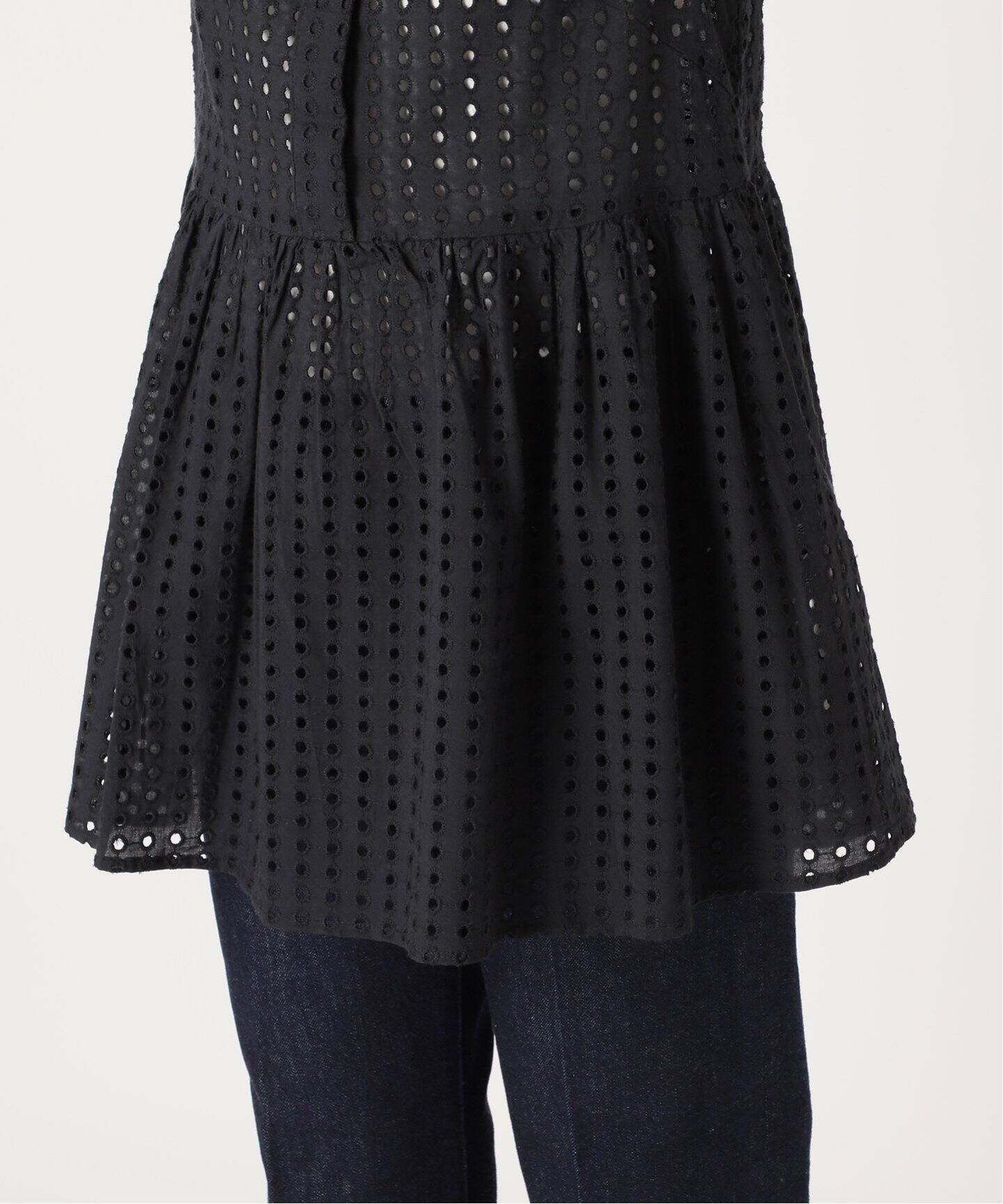 極美品 セオリー スタンドカラー ブラウス とろみ バンドカラー 黒