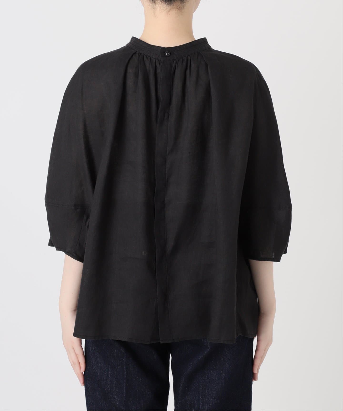 極美品 2WAY ソフトリネン ブラウス シャツ スミクロ マーガレットハウエル 極美品 2WAY ソフトリネン ブラウス シャツ スミクロ