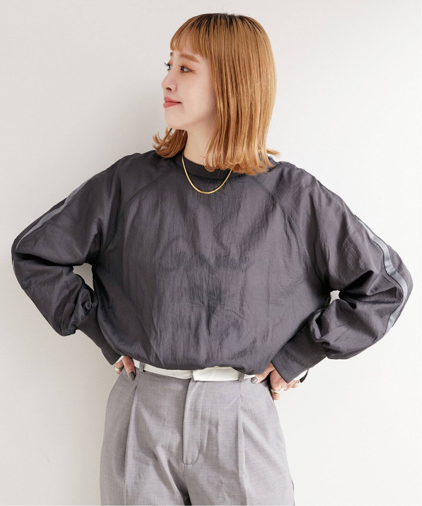 刺繍ロゴT付きシアープルオーバー（シャツ／ブラウス）｜B.C STOCK 