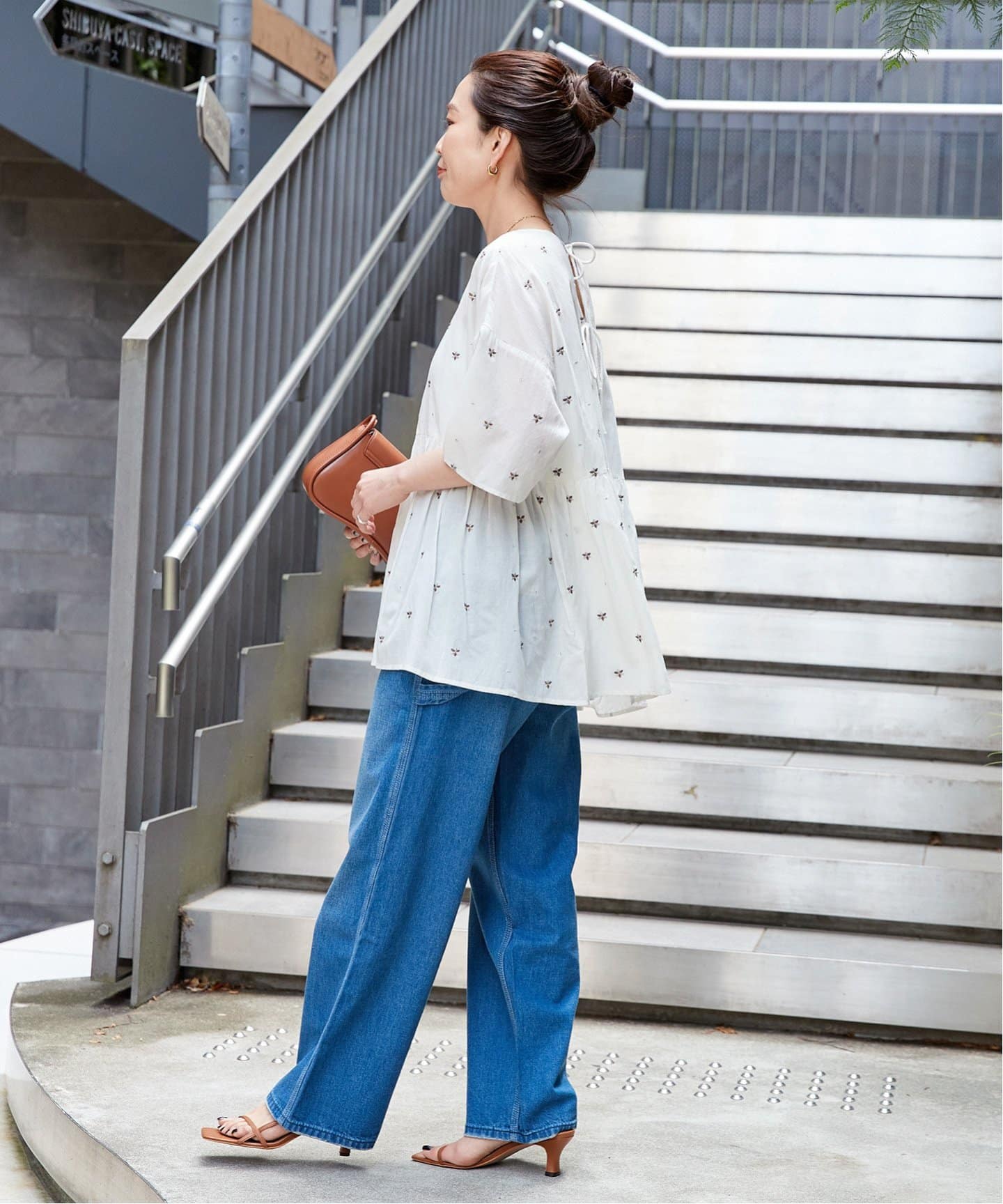 ブラウス シャツ 「WEB限定」手洗い可 / バックリボンフラワー刺繍ブラウス レディース Simplicite ブラウス シャツ 「WEB限定」手洗い可 / バック