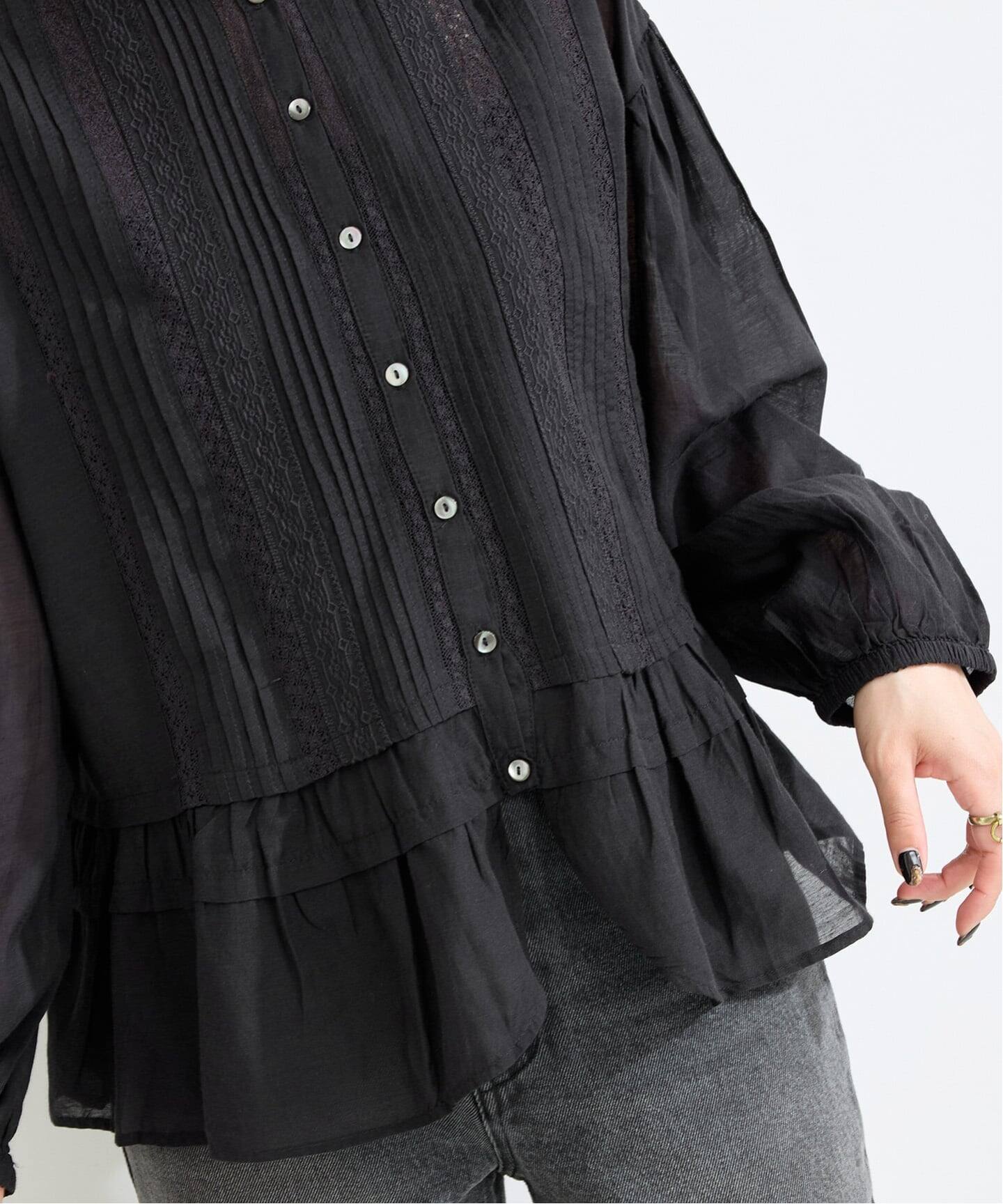 WEB限定】手洗い可 / FANAKA / ファナカ リバーレースペプラムブラウス