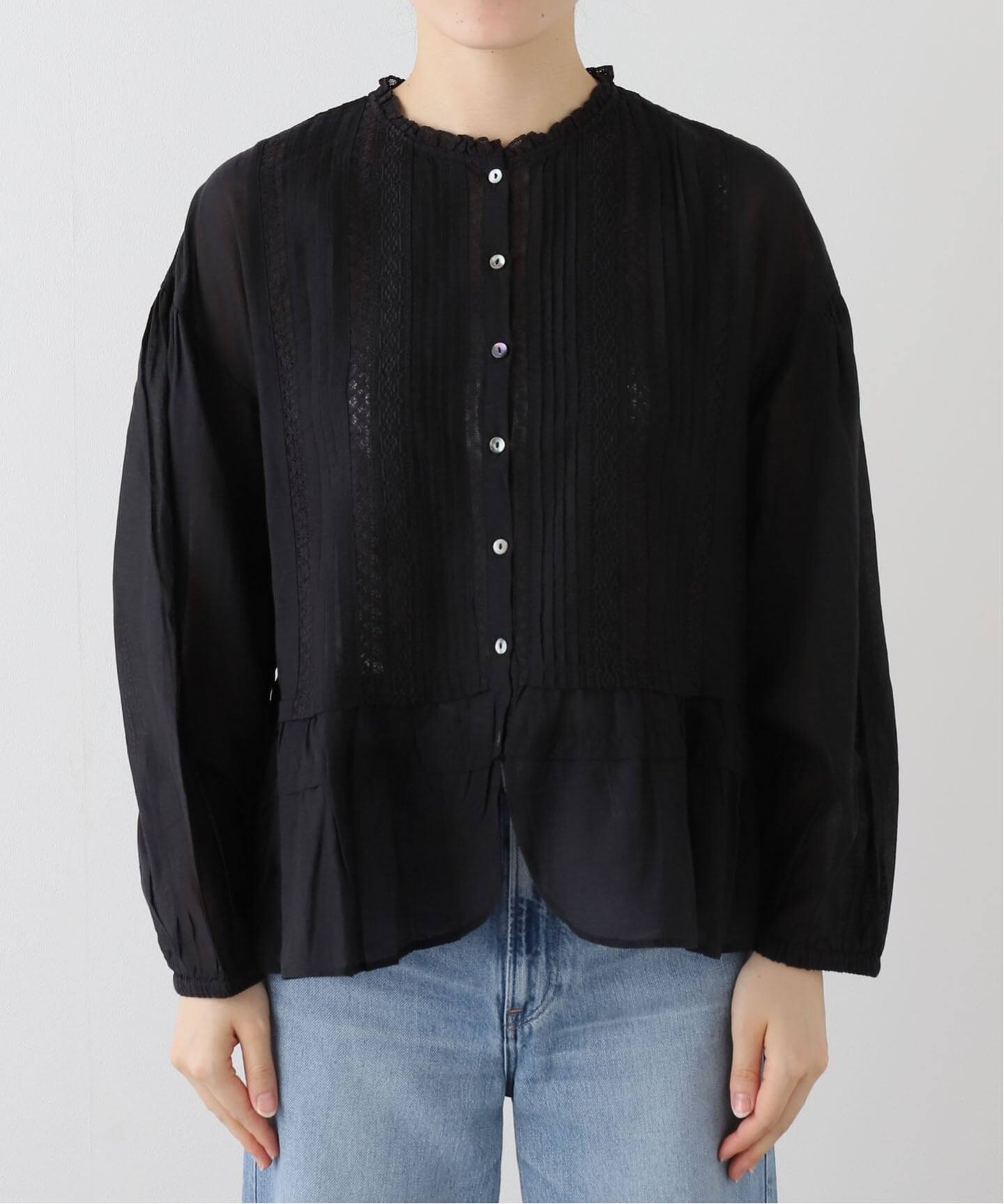 WEB限定】手洗い可 / FANAKA / ファナカ リバーレースペプラムブラウス