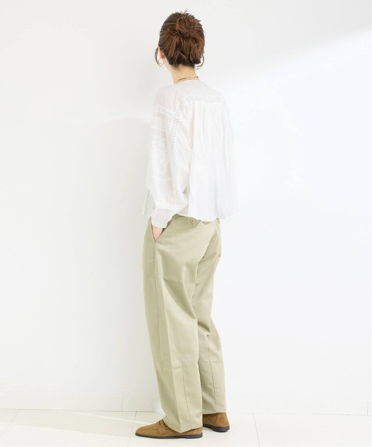 Fanaka ファナカ 25SS リバーレースヨーク刺繍ピンタックブラウス Fanaka - Fanaka ファナカ 25SS リバーレースヨーク刺繍