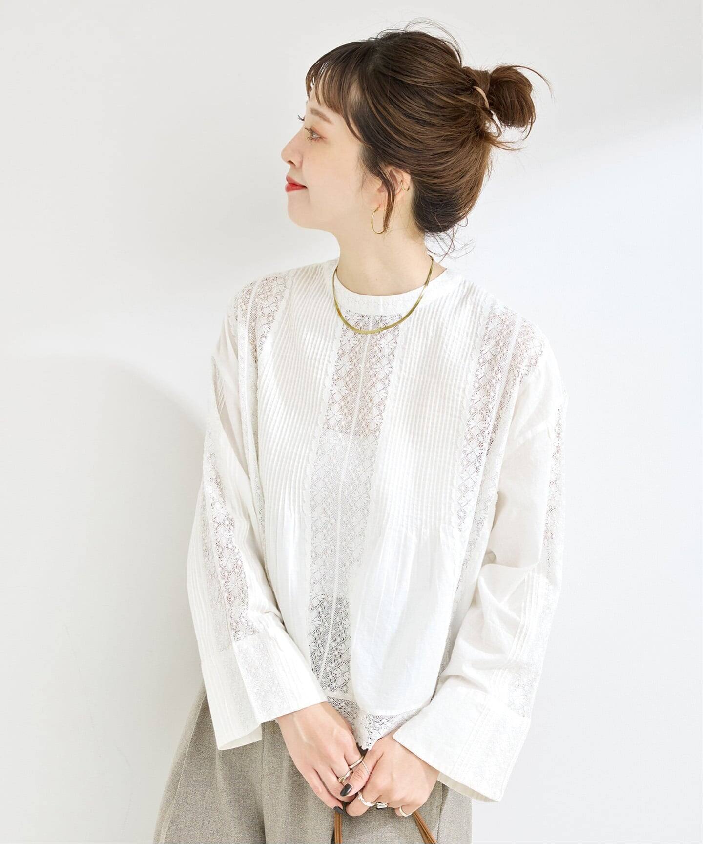 WEB限定】手洗い可 / FANAKA / ファナカ リバーレースピンタック