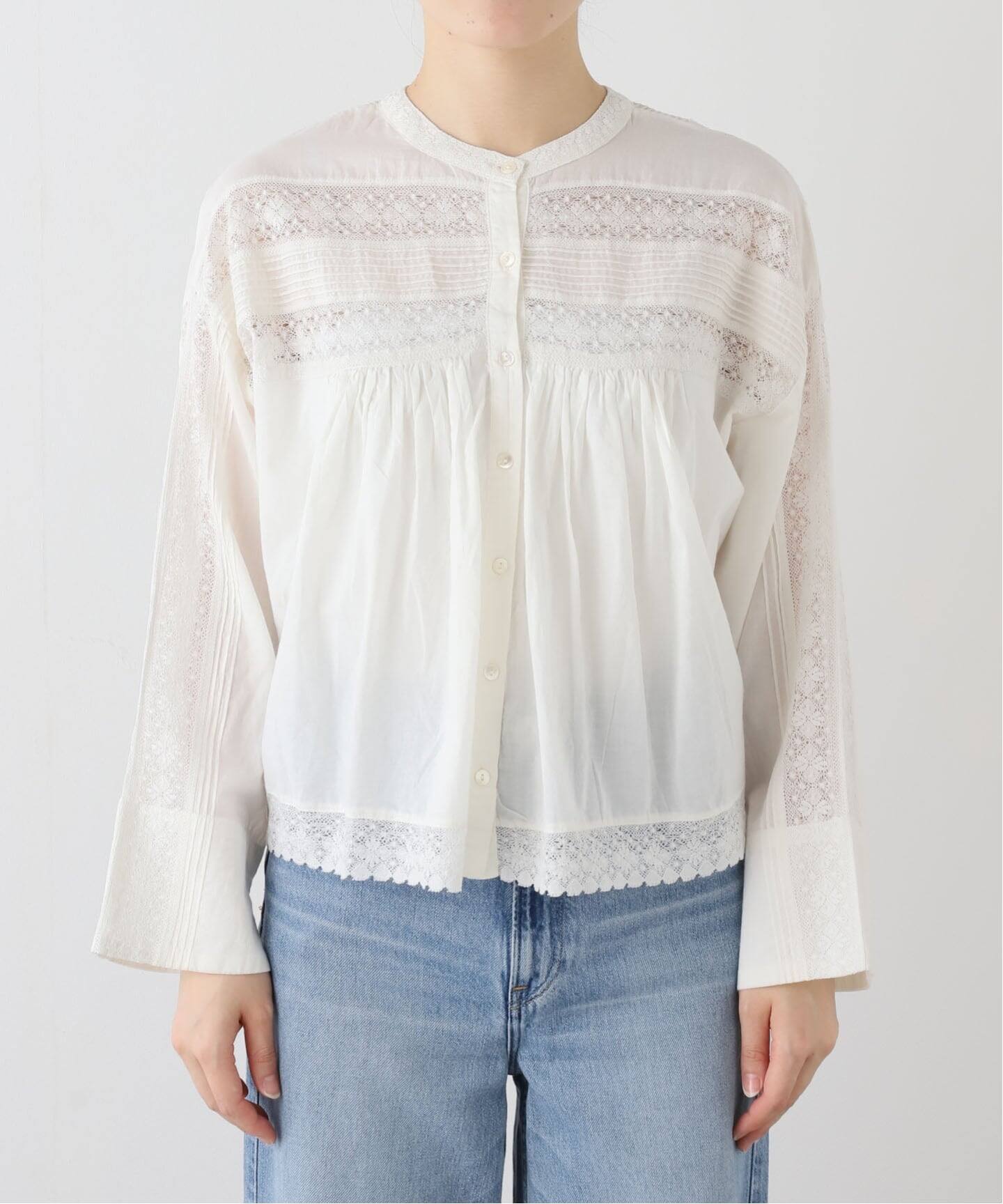 WEB限定】手洗い可 / FANAKA / ファナカ リバーレースピンタック