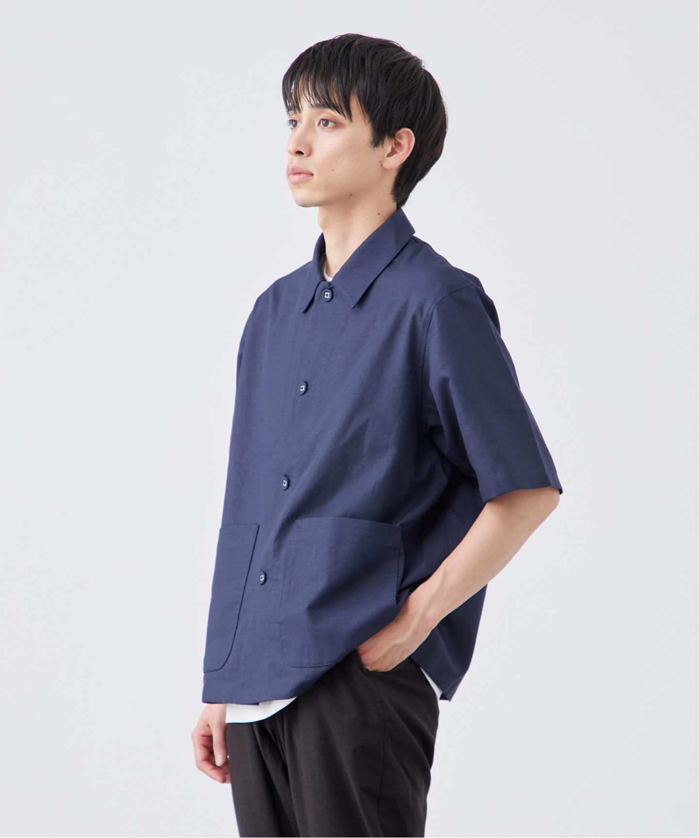 SCI-SCI / 紙糸】バスケット 半袖カバーオールシャツ（シャツ