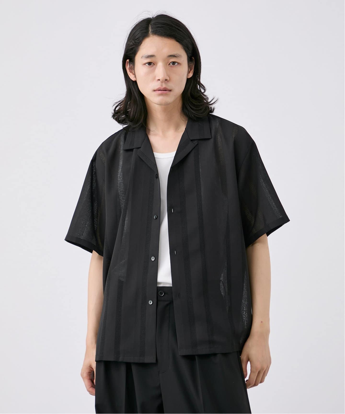 【Supreme】ストライプオープンカラー　半袖　シャツ　白 ZARA - ZARA ザラ ストライプ 半袖 オープンカラー シャツ sizeM