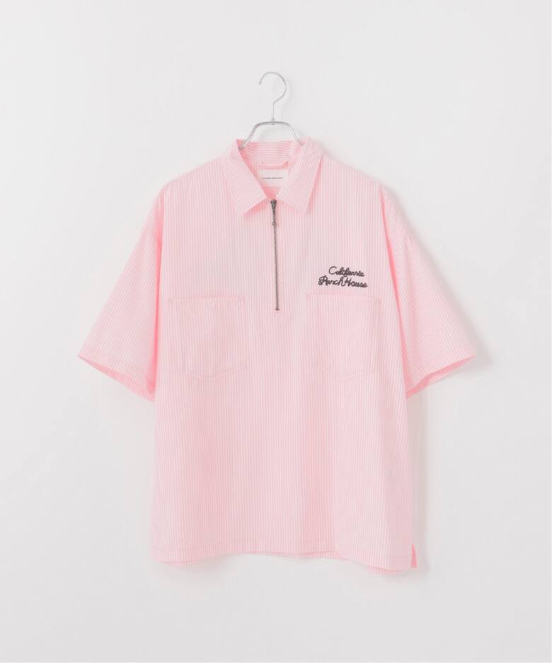 CALIFORNIA RANCH HOUSE】ストライプ ハーフジップシャツ（シャツ 