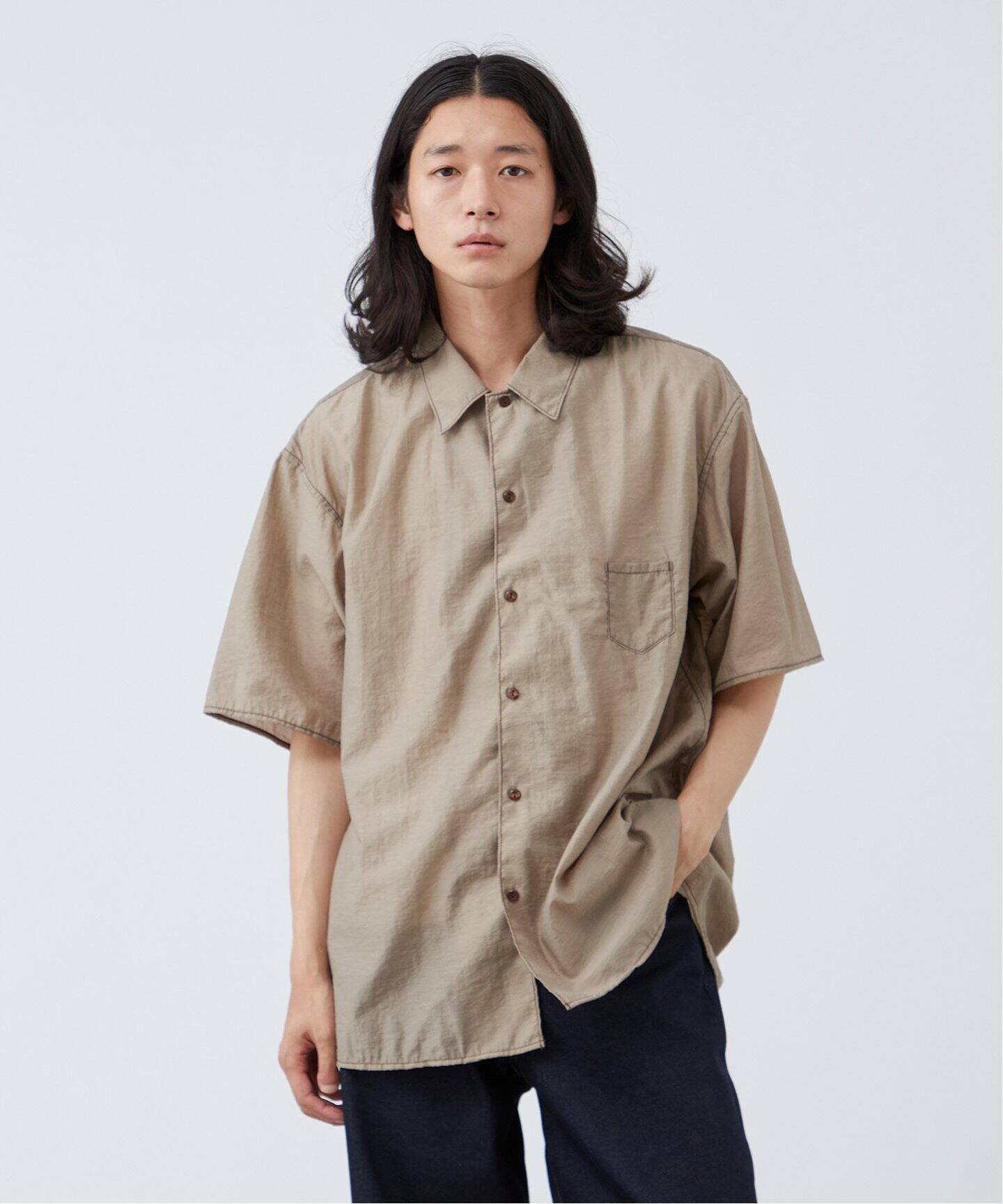 BOYCOM/ボイコム】ナイロンウール半袖シャツ（シャツ／ブラウス）｜B.C 