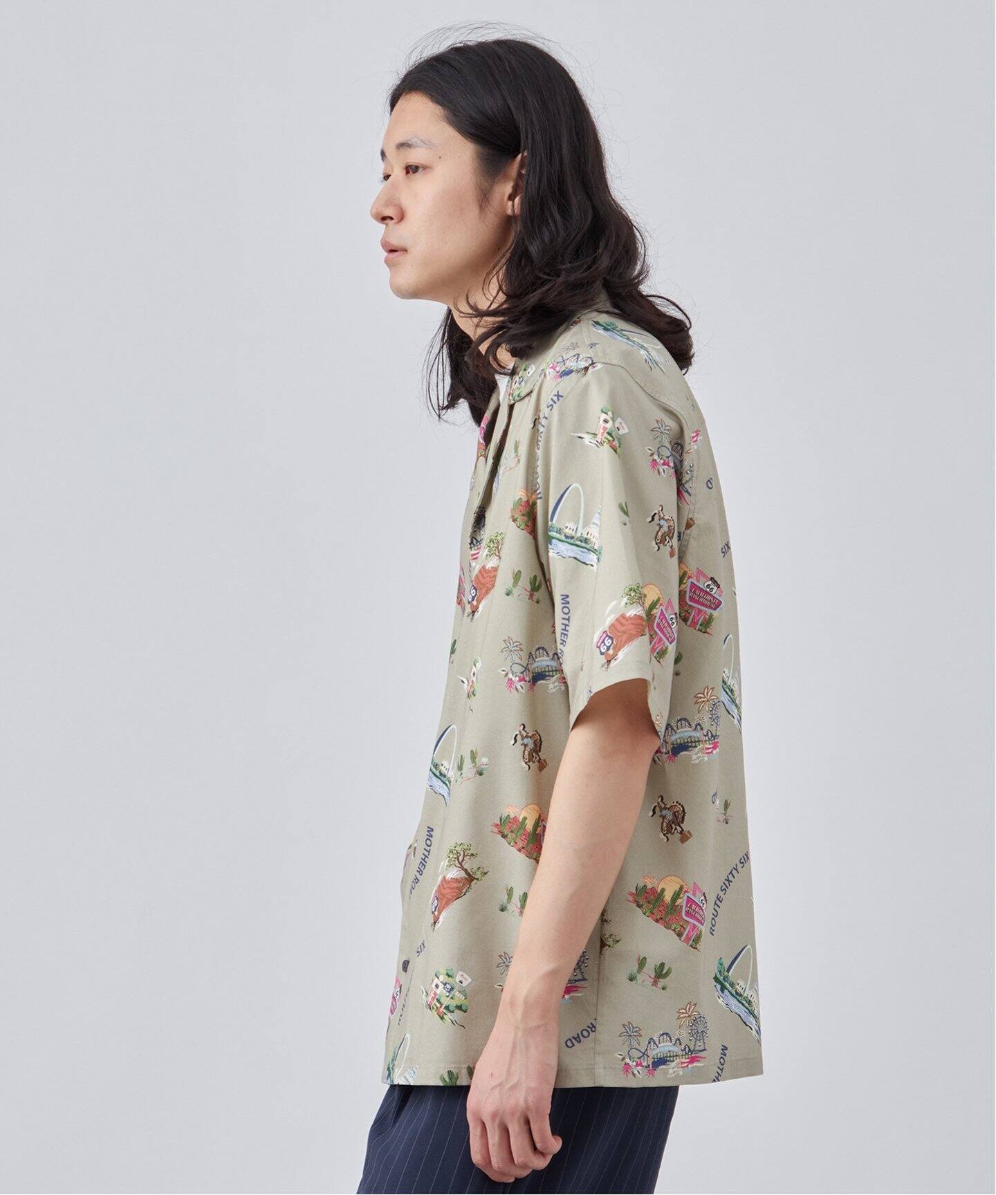 CALIFORNIA RANCH HOUSE】アロハシャツ -ROUTE66-（シャツ／ブラウス